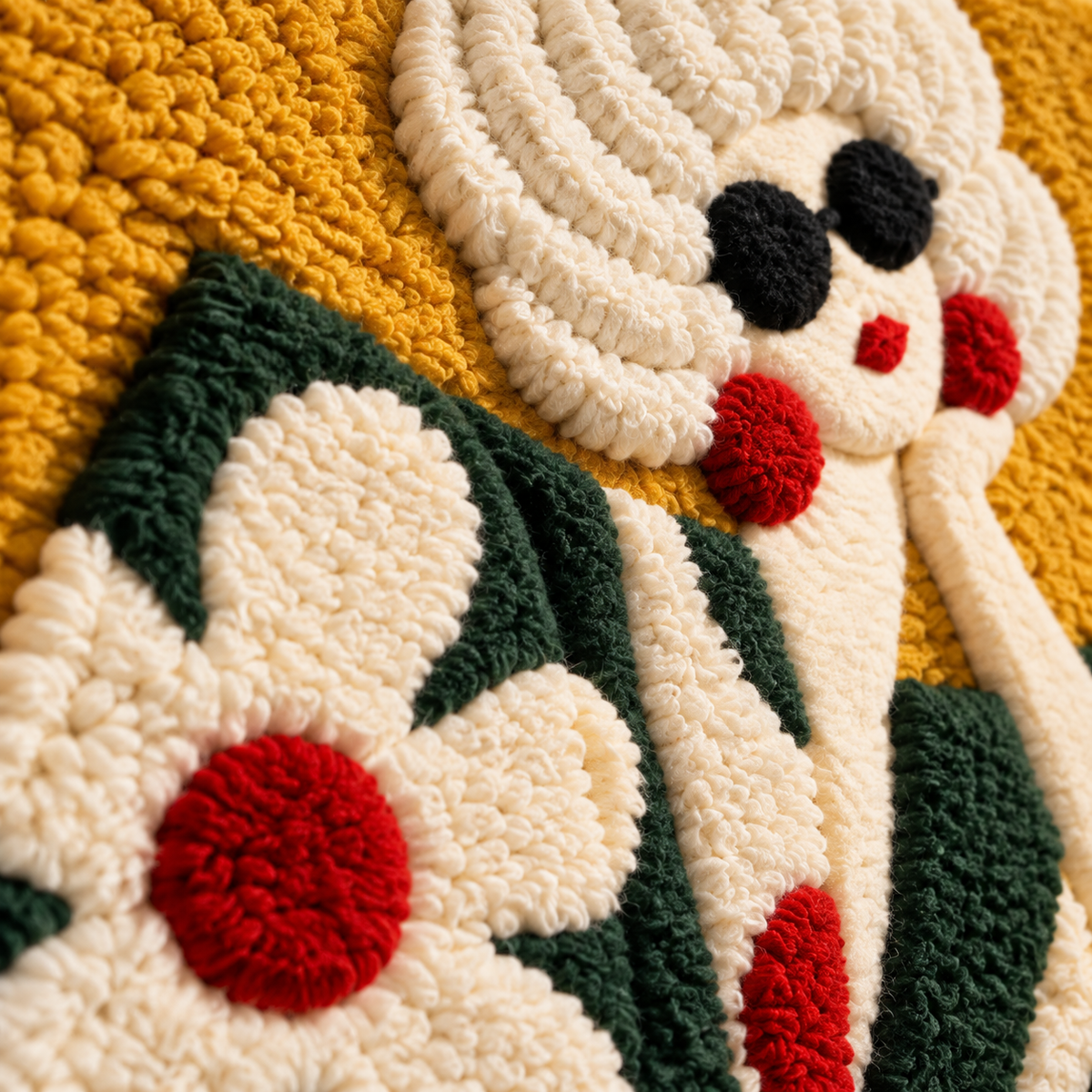 Daisy Coat Promenade — tufted wool texture detail