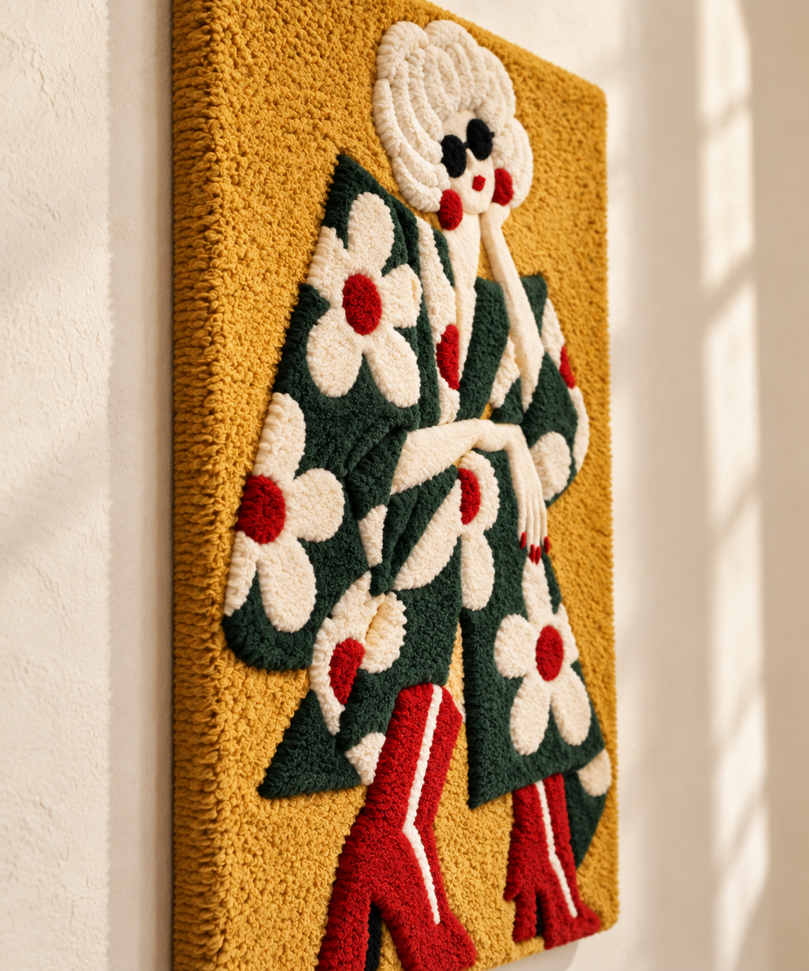 Daisy Coat Promenade — angled relief view