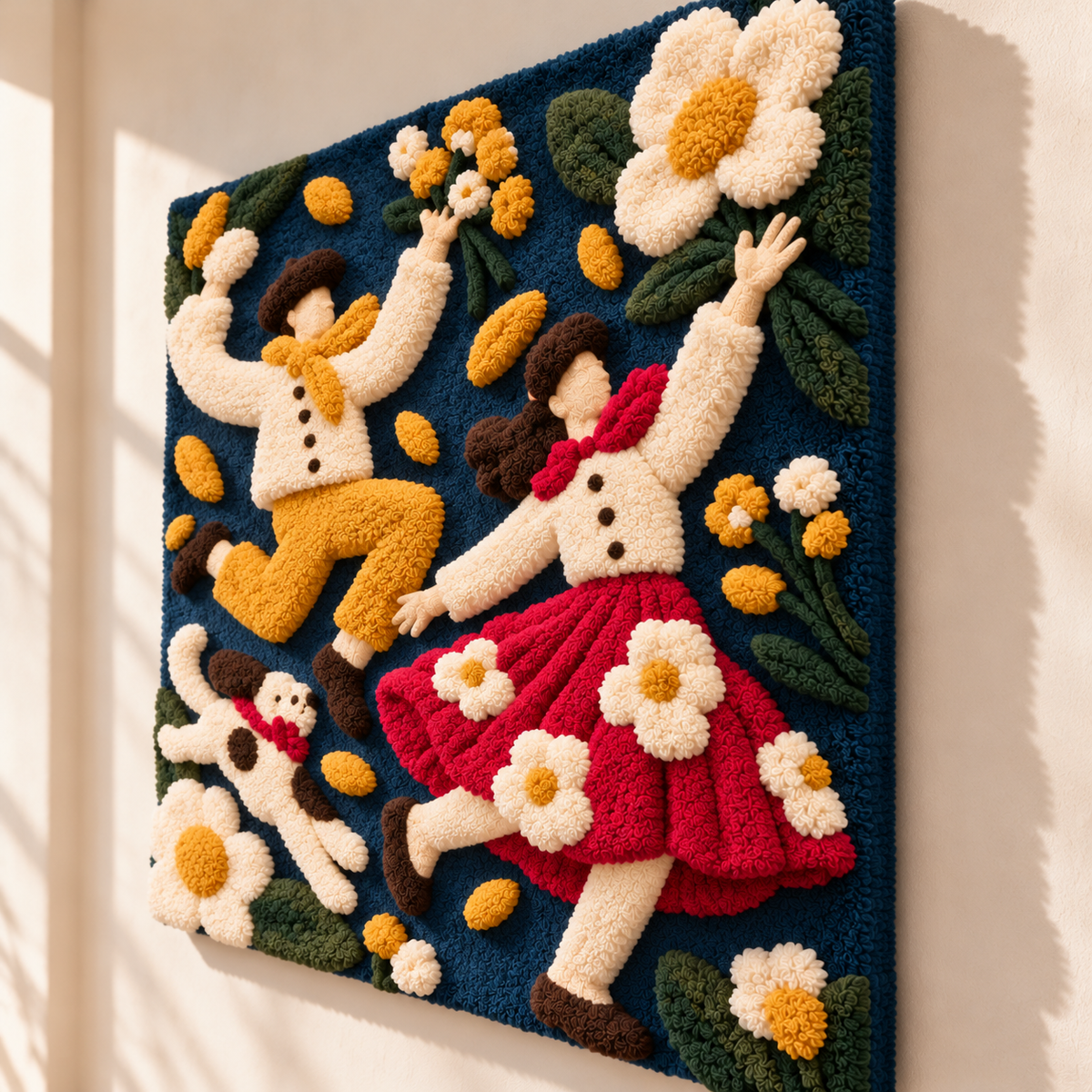 Daisy Dance Celebration by Hewn Earth Studio — angled relief view