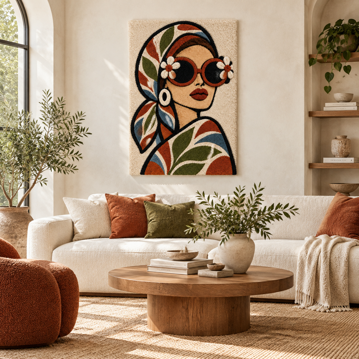 Daisy Frames and Autumn Leaves — front-facing room scene [room-front]