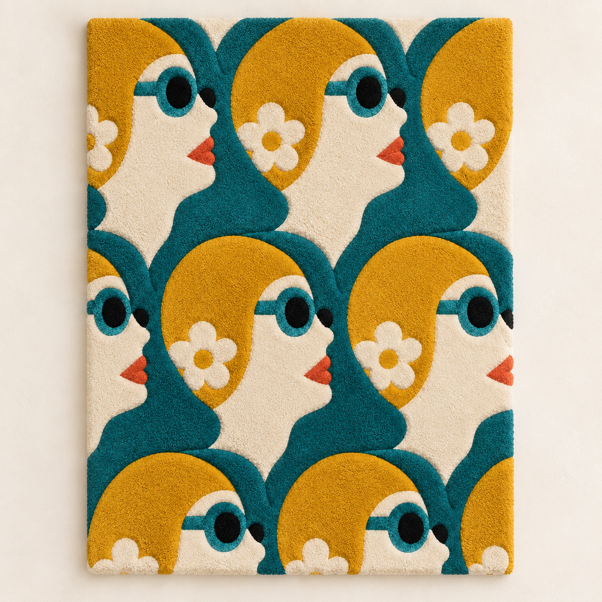Hewn Earth Daisy Sunglass Chorus wall art featuring a colorful floral design on a light background.