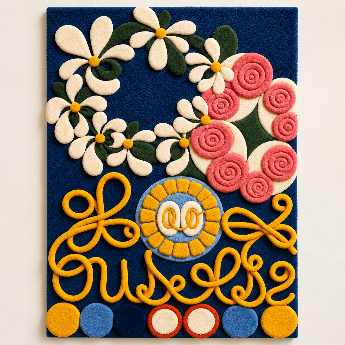 Daisy Wreath and Ribbons by Hewn Earth Studio — front product view [product-light]