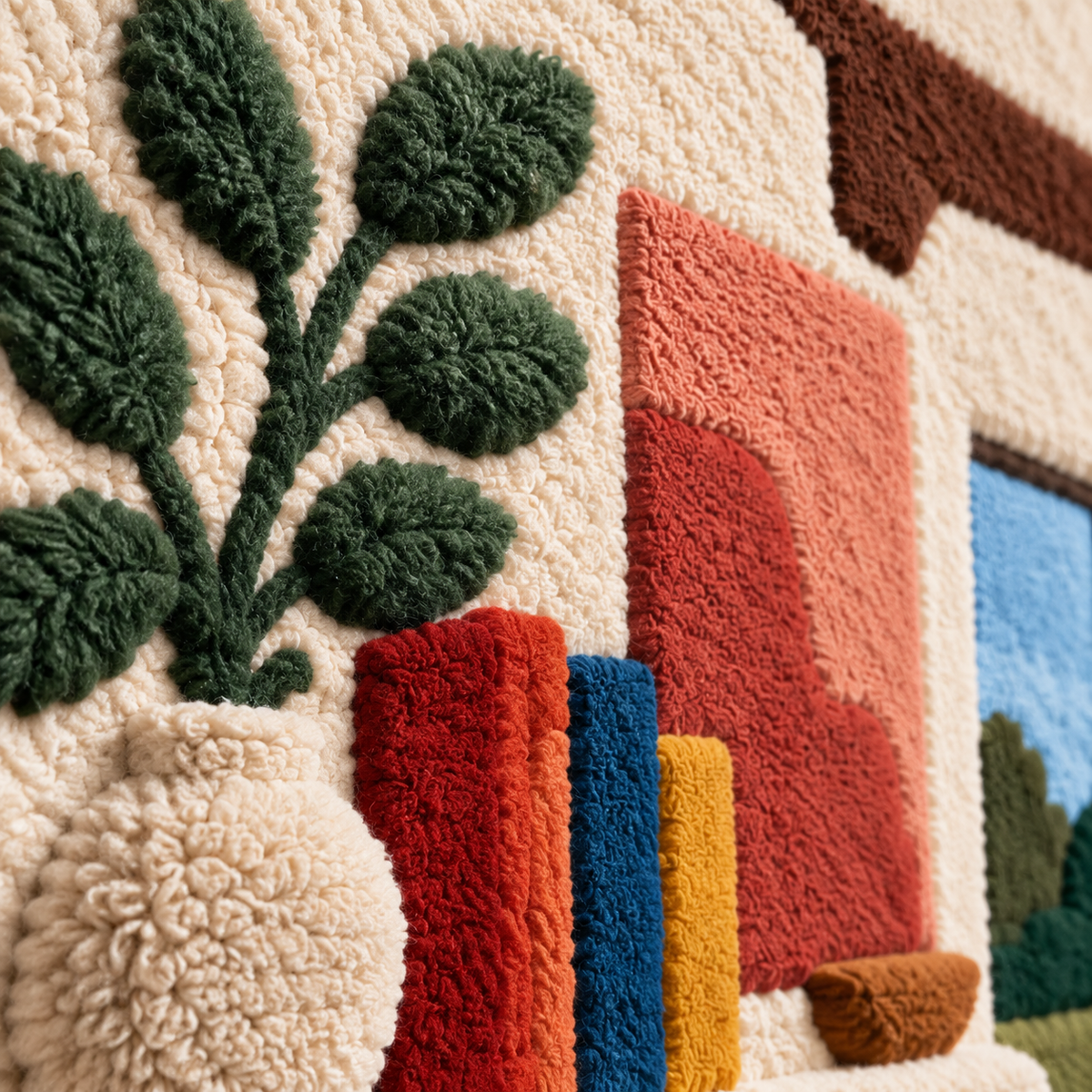 Dalmatian by the Hearth — tufted wool texture detail