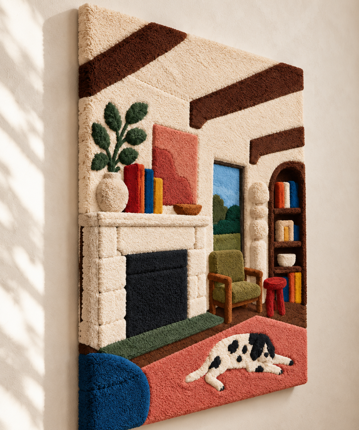 Dalmatian by the Hearth — angled relief view