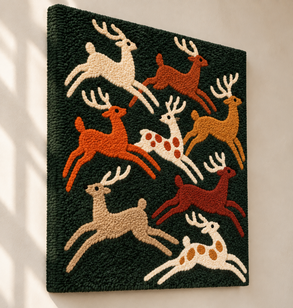 Deer Across the Emerald Night — angled relief view