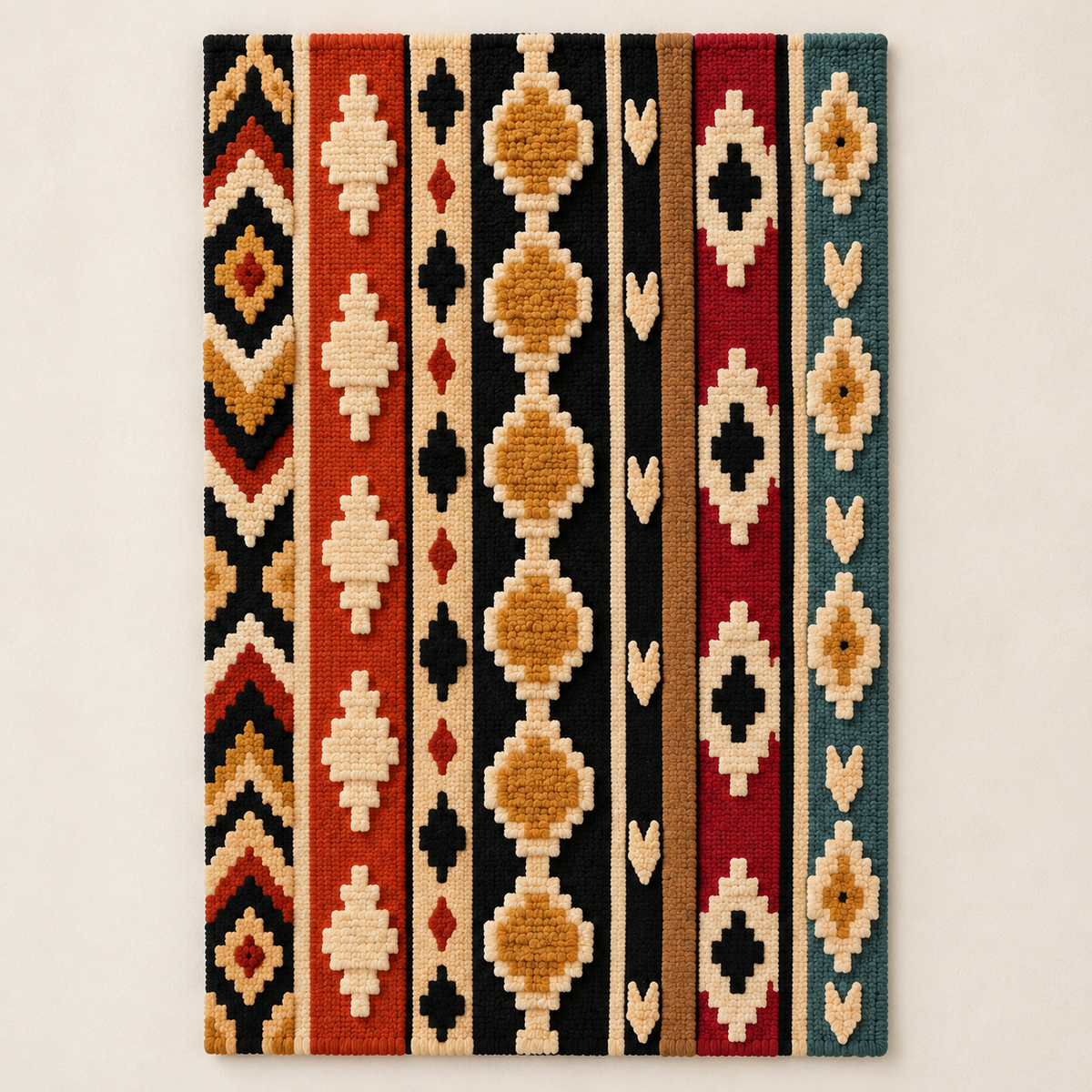 Hewn Earth Desert Diamond Columns wall art featuring geometric desert-inspired designs in neutral tones.