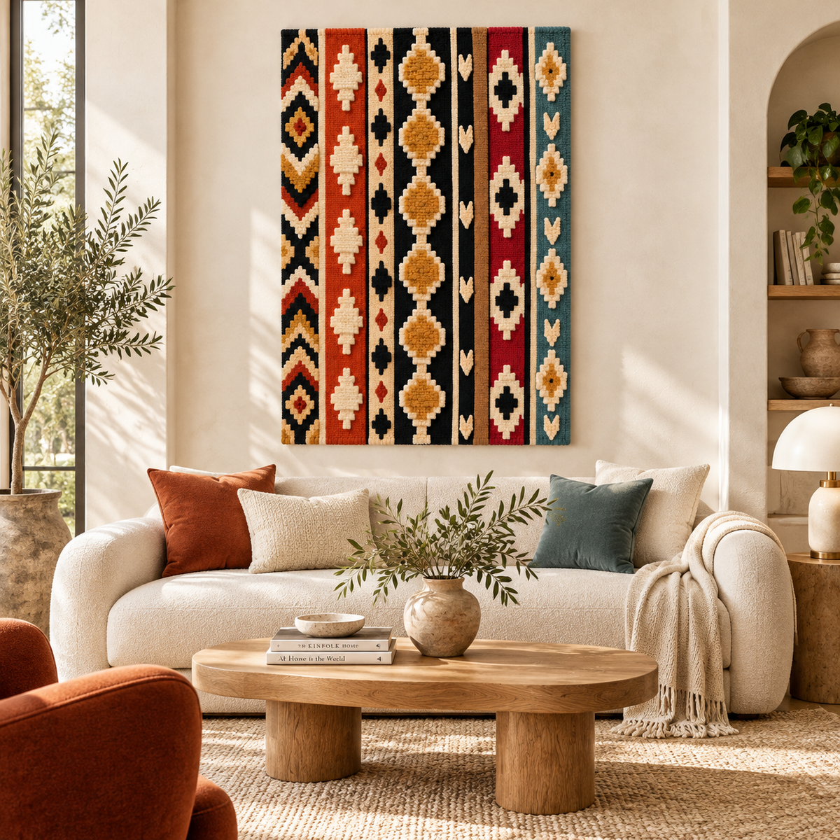 Hewn Earth Desert Diamond Columns wall art featuring geometric desert-inspired design in neutral tones for modern interior decor