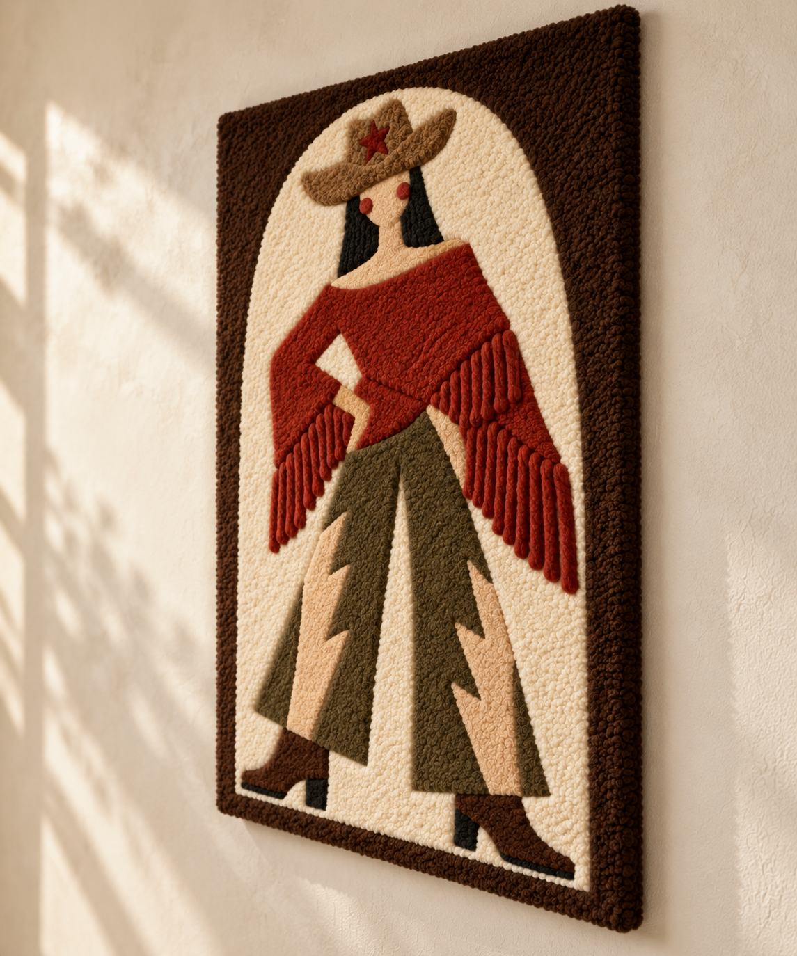 Desert Star Cowgirl — angled relief view