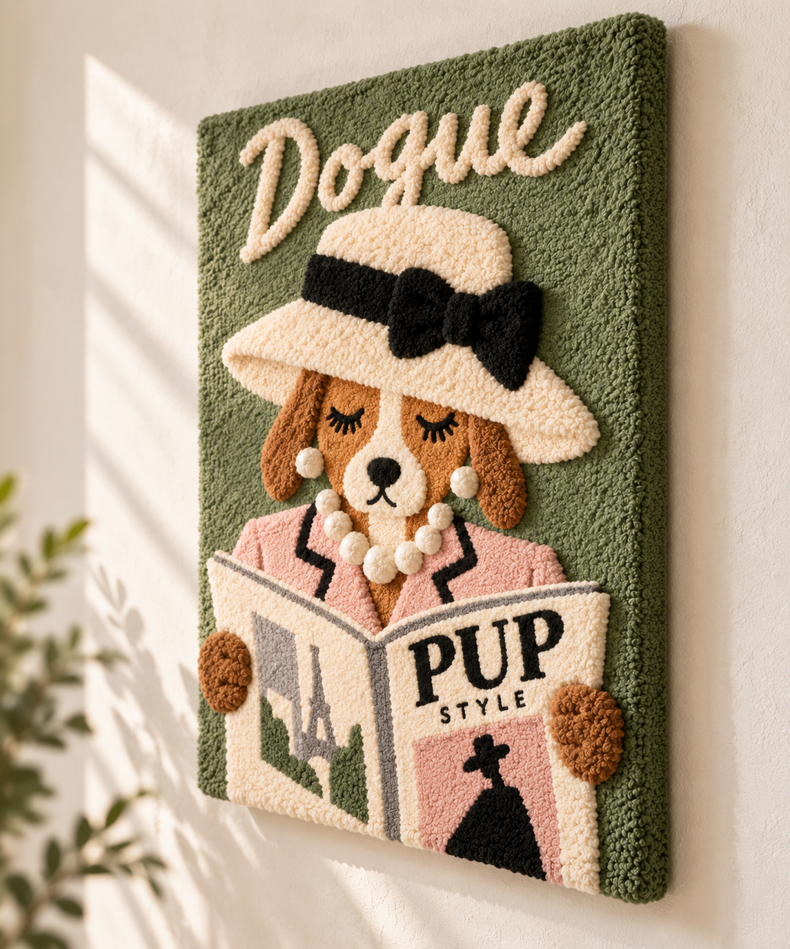 Dogue Reader in Sage — angled relief view
