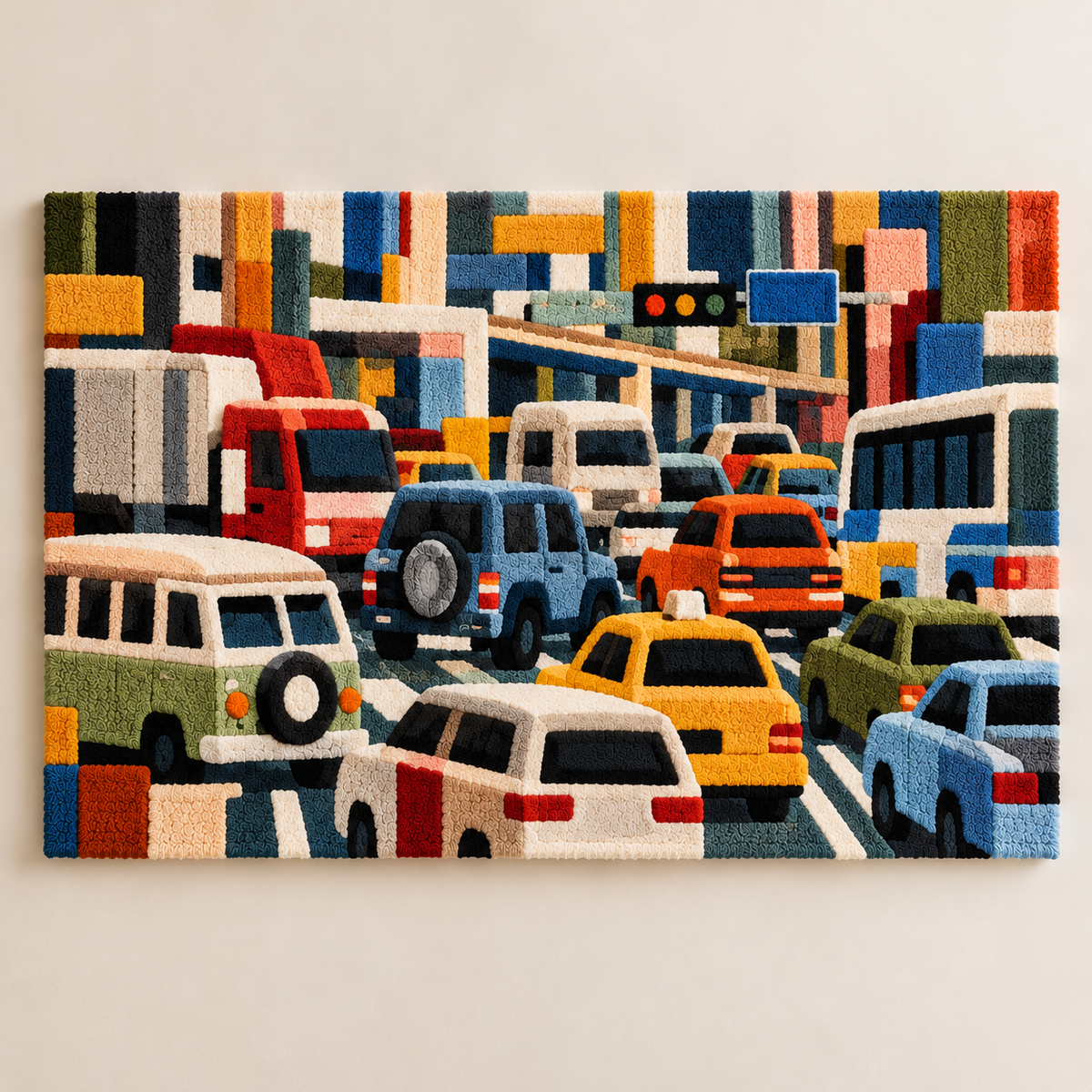 Downtown Traffic Mosaic by Hewn Earth Studio