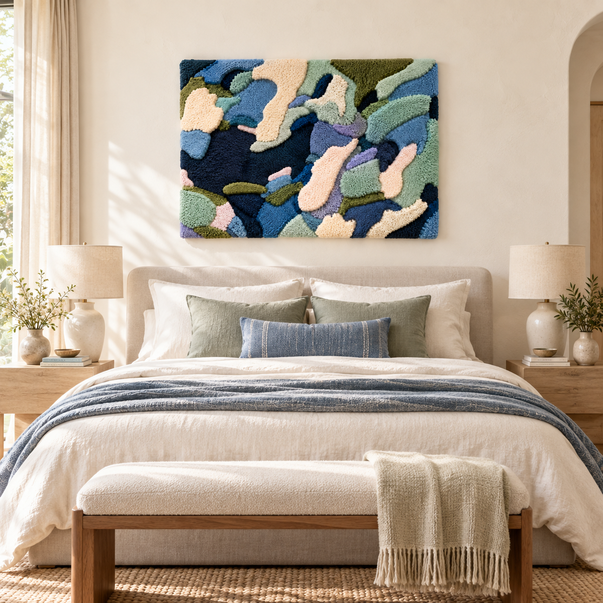 Drifting Blue Forms — room setting 1