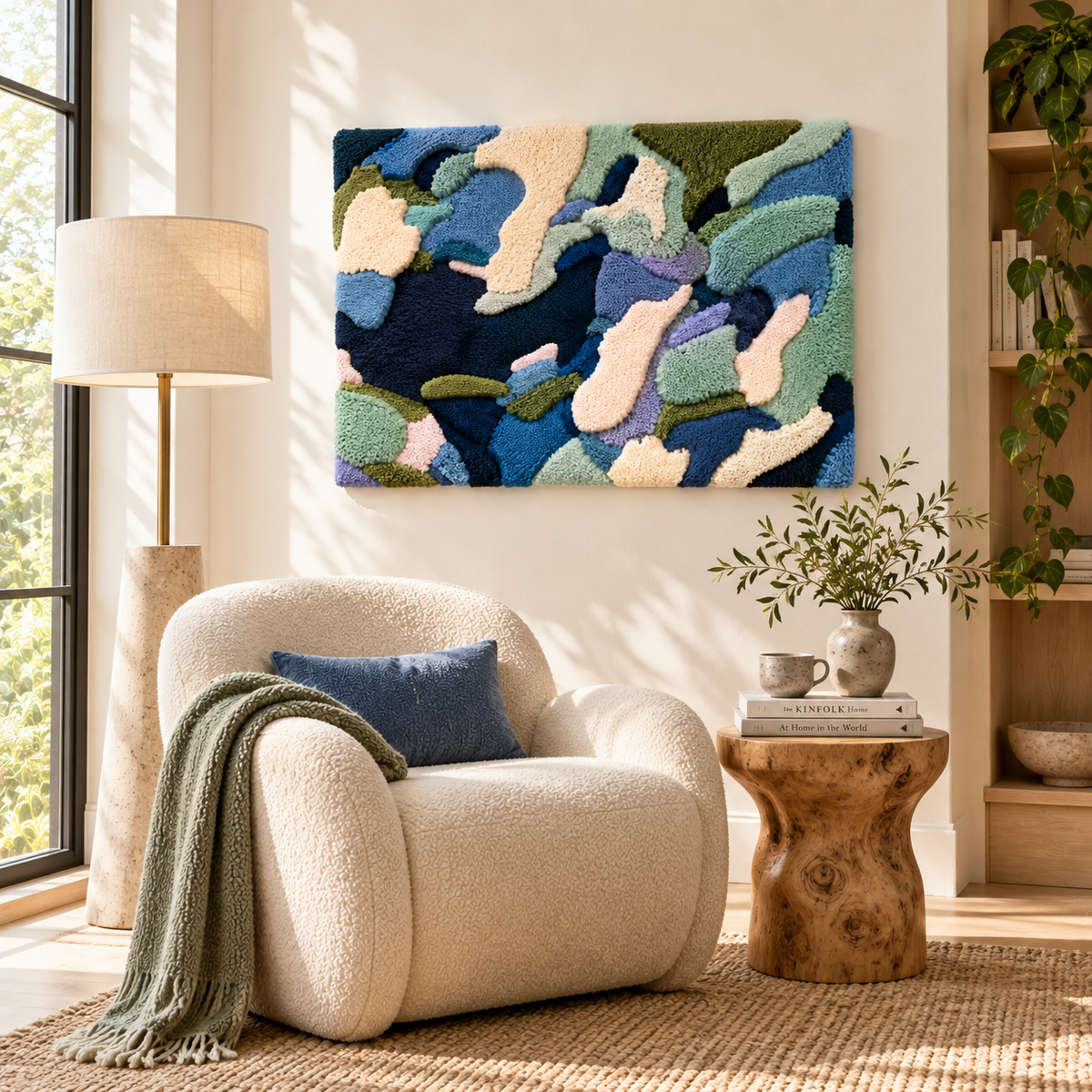 Drifting Blue Forms — room setting 2