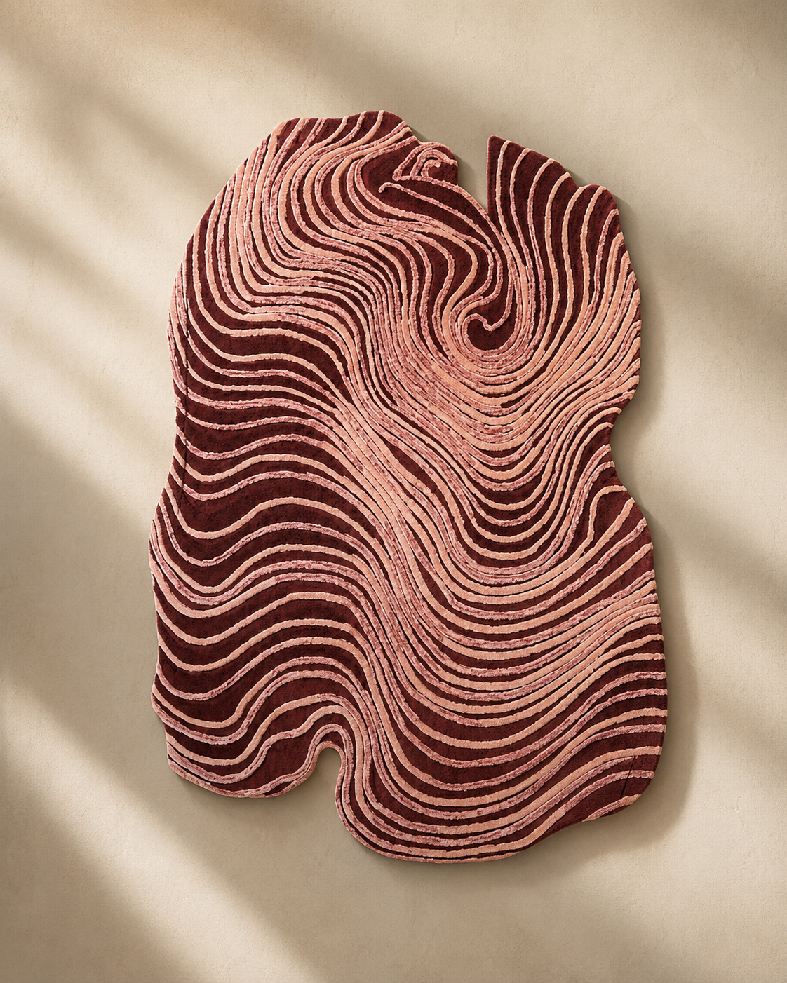 Hewn Earth Studio Dune rug featuring earthy tones and textured design, showcasing a soft, woven floor covering.