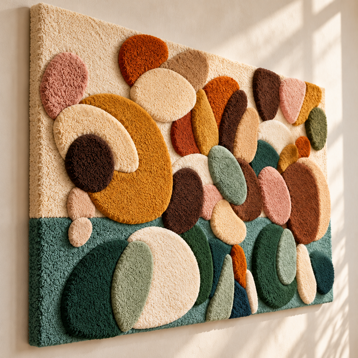 Earth Pebble Composition by Hewn Earth Studio — angled relief view