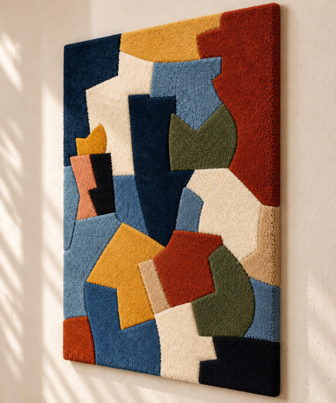 Earthen Colour Mosaic by Hewn Earth Studio — angled relief view