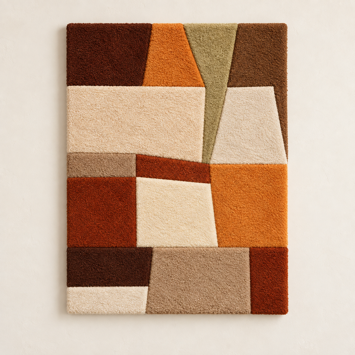 Hewn Earth Earthen Patchwork Angles wall art featuring geometric clay and earthy tones for natural home decor.