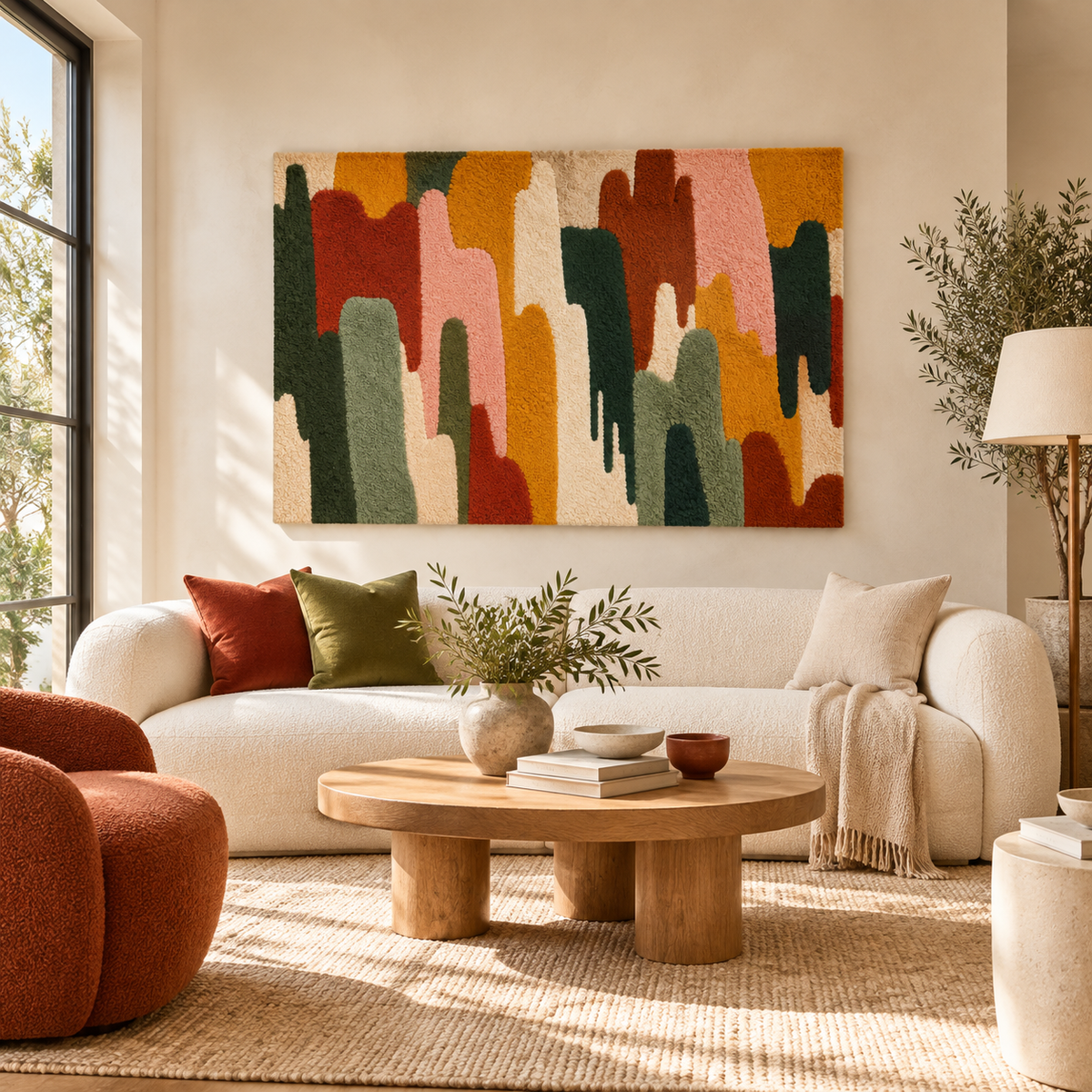 Earthtone Colorfall — front-facing room scene