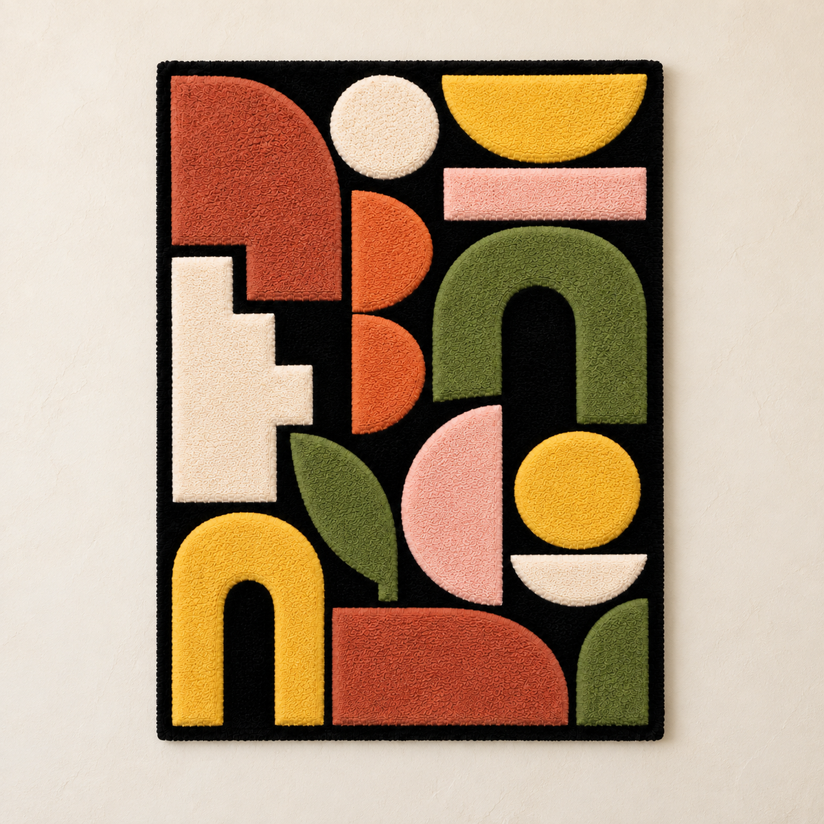 Earthtone Shape Parade wall art by Hewn Earth featuring abstract earth-tone shapes on a neutral background.