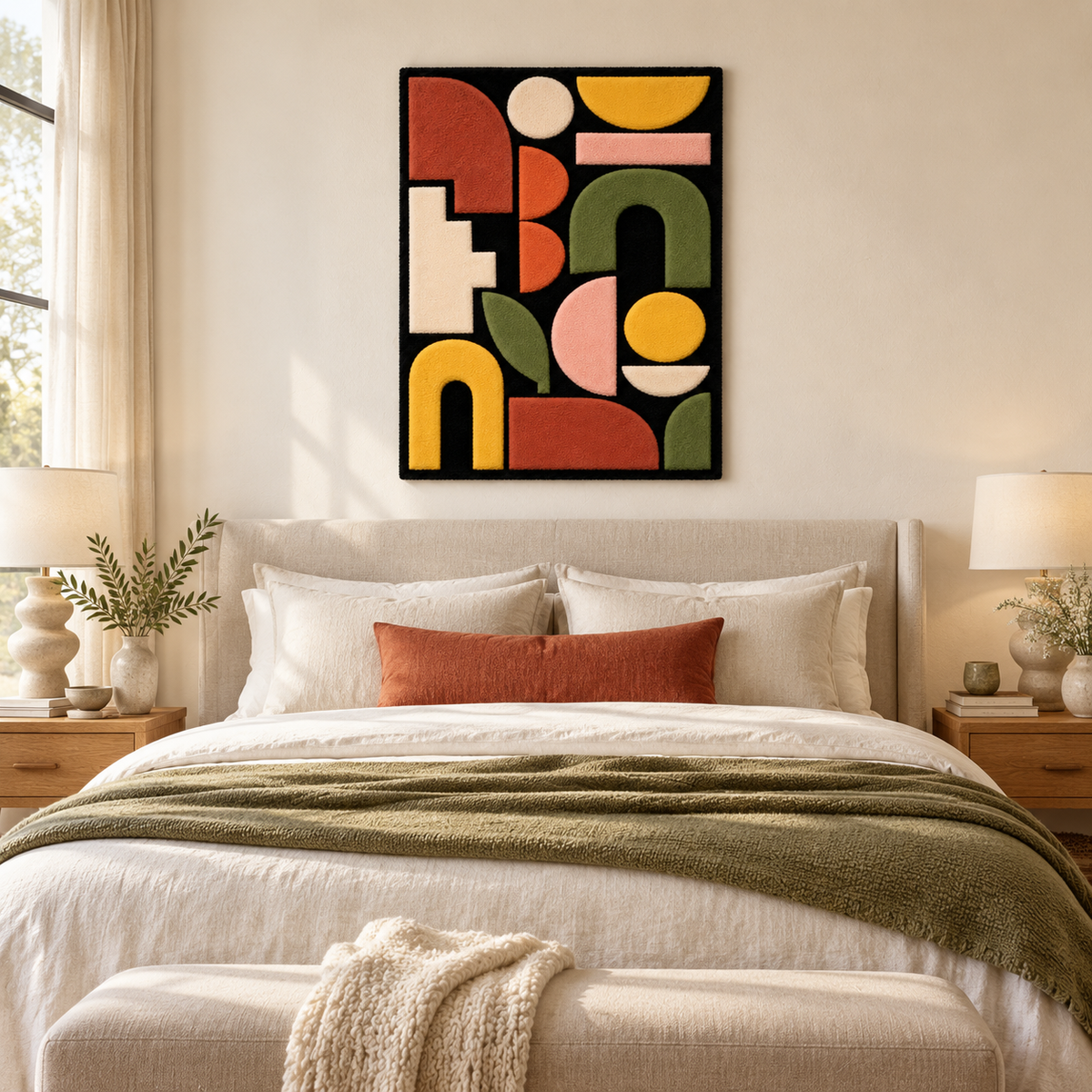 Earthtone Shape Parade — room setting 1