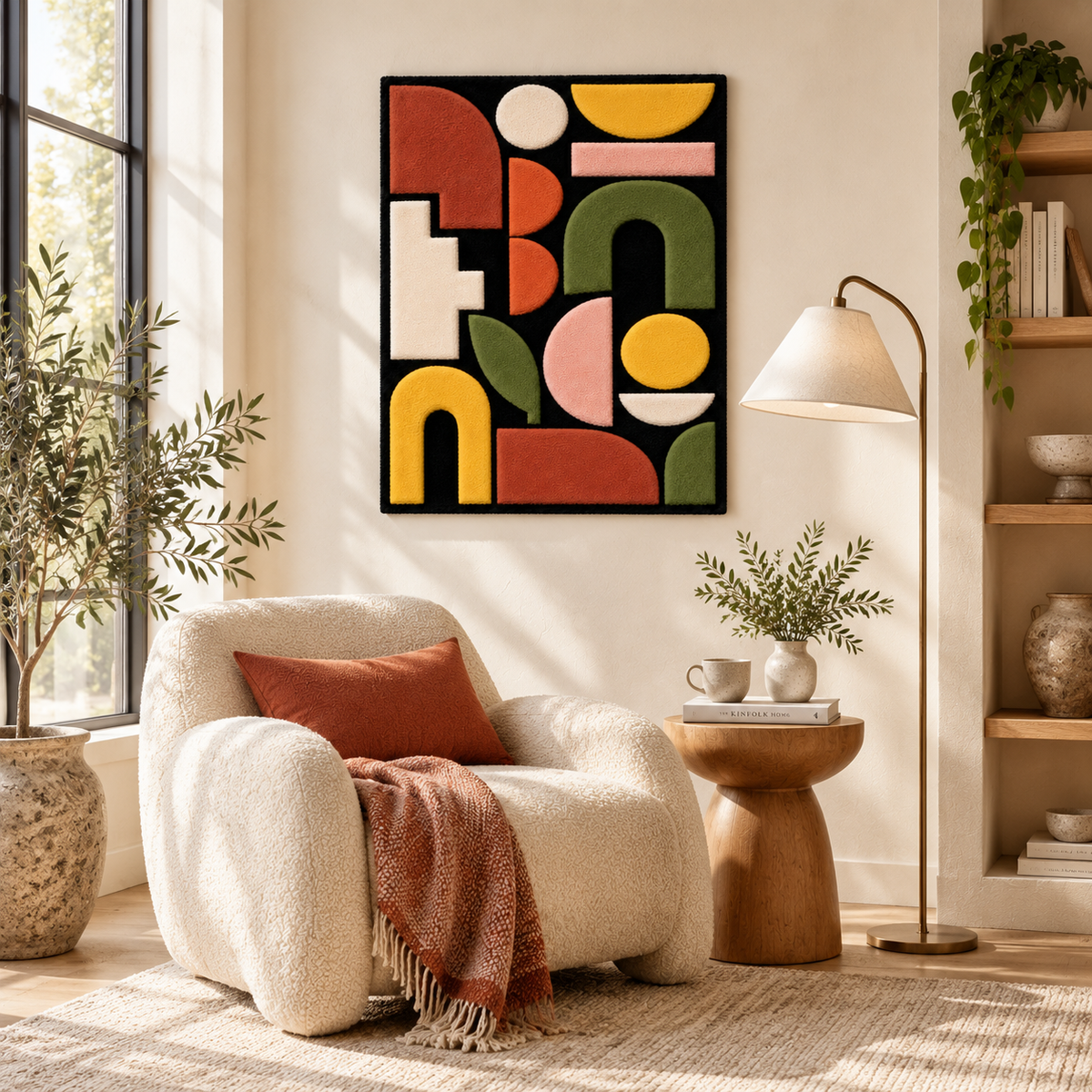 Earthtone Shape Parade — room setting 3