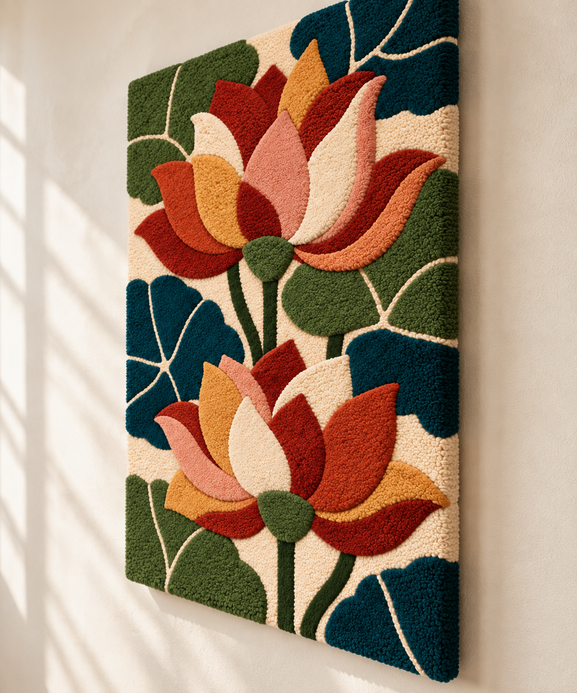 Ember Lotus Pair — angled relief view