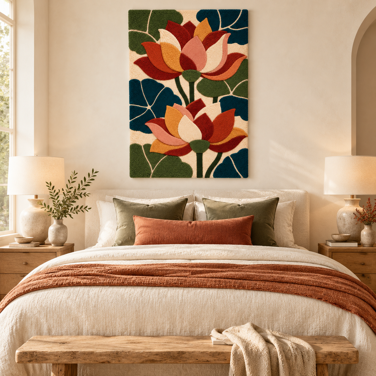Ember Lotus Pair — front-facing room scene [room-front]