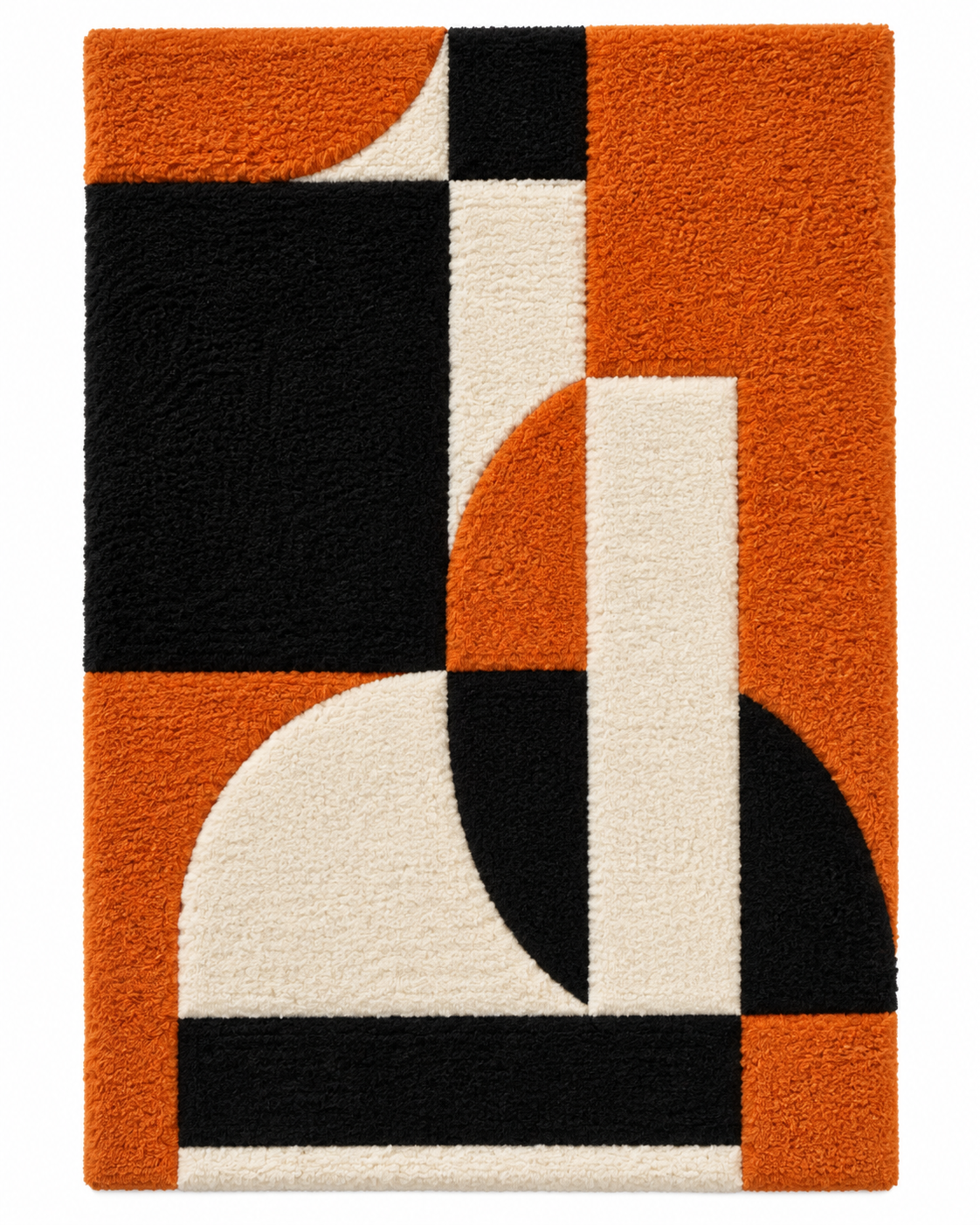 Hewn Earth Ember Quadrant Interlock wall art featuring a geometric pattern with warm earthy tones and textured ceramic tiles.