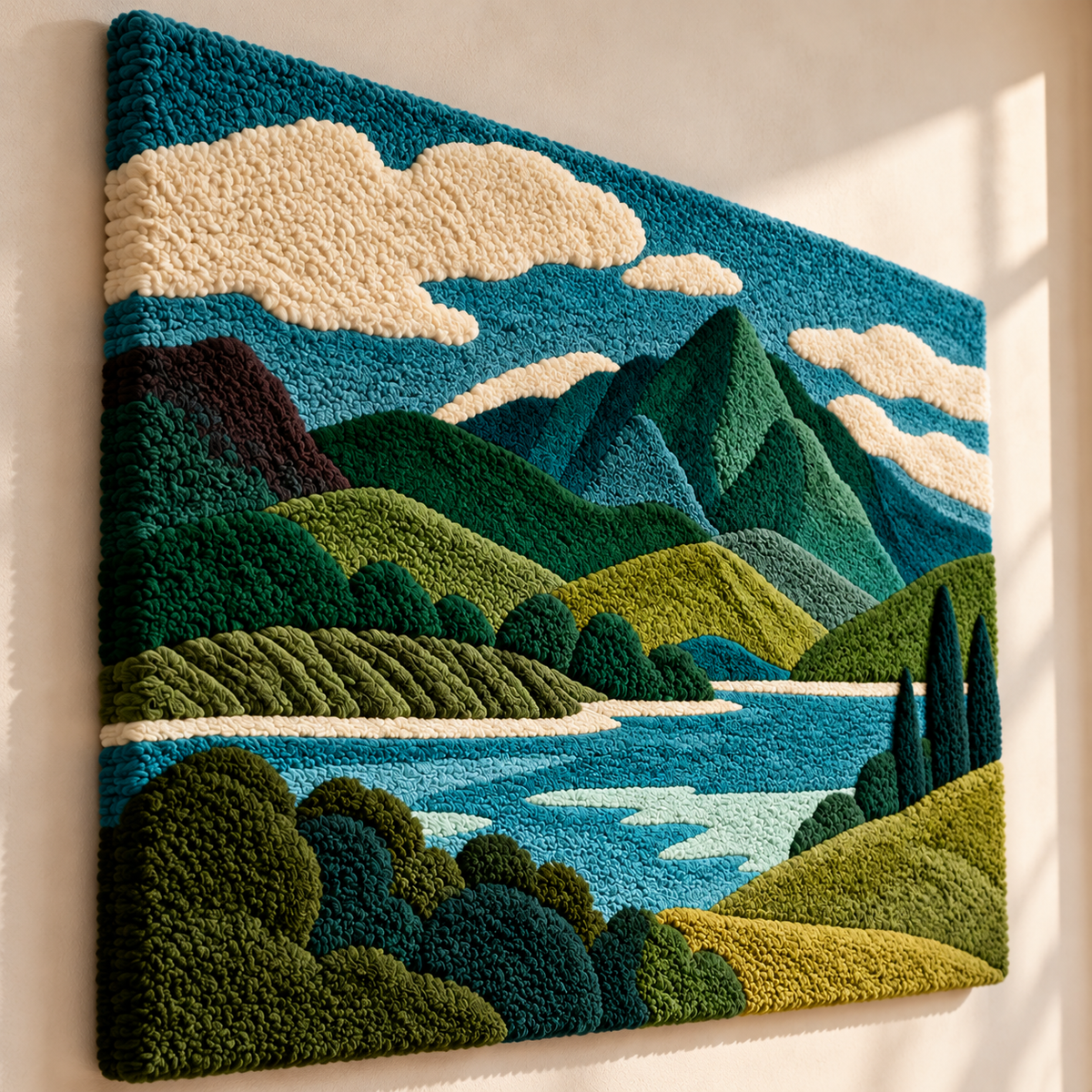 Emerald Alpine Lake by Hewn Earth Studio — angled relief view