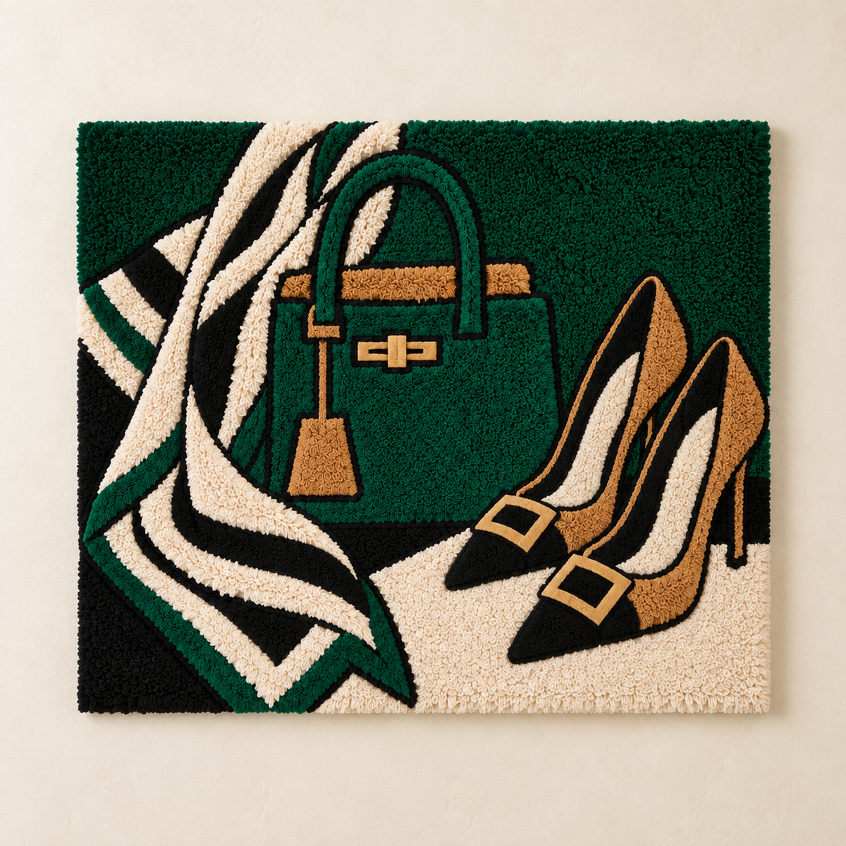 Emerald Bag Golden Heels — front product view [product-light]