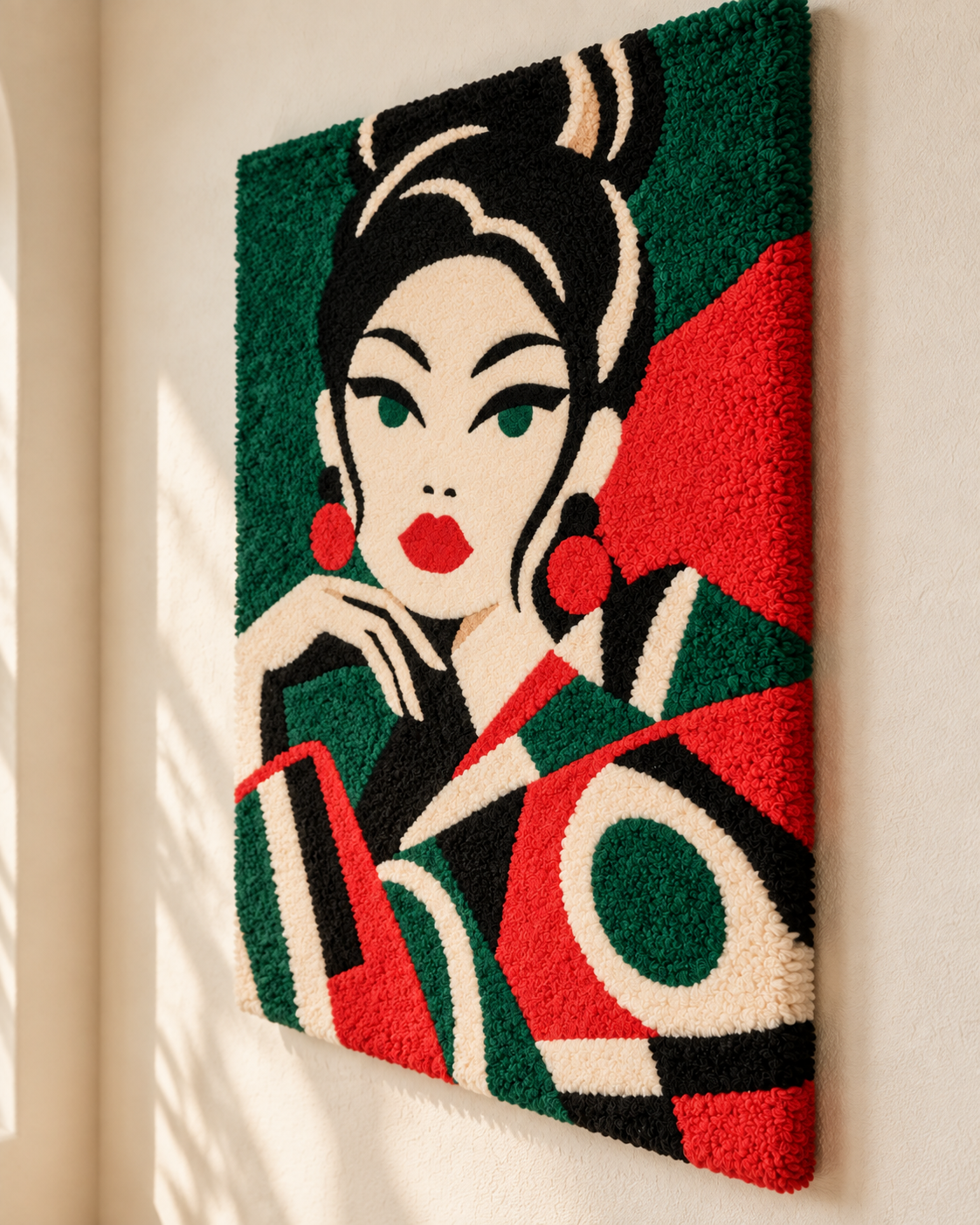 Emerald Deco Muse — angled relief view