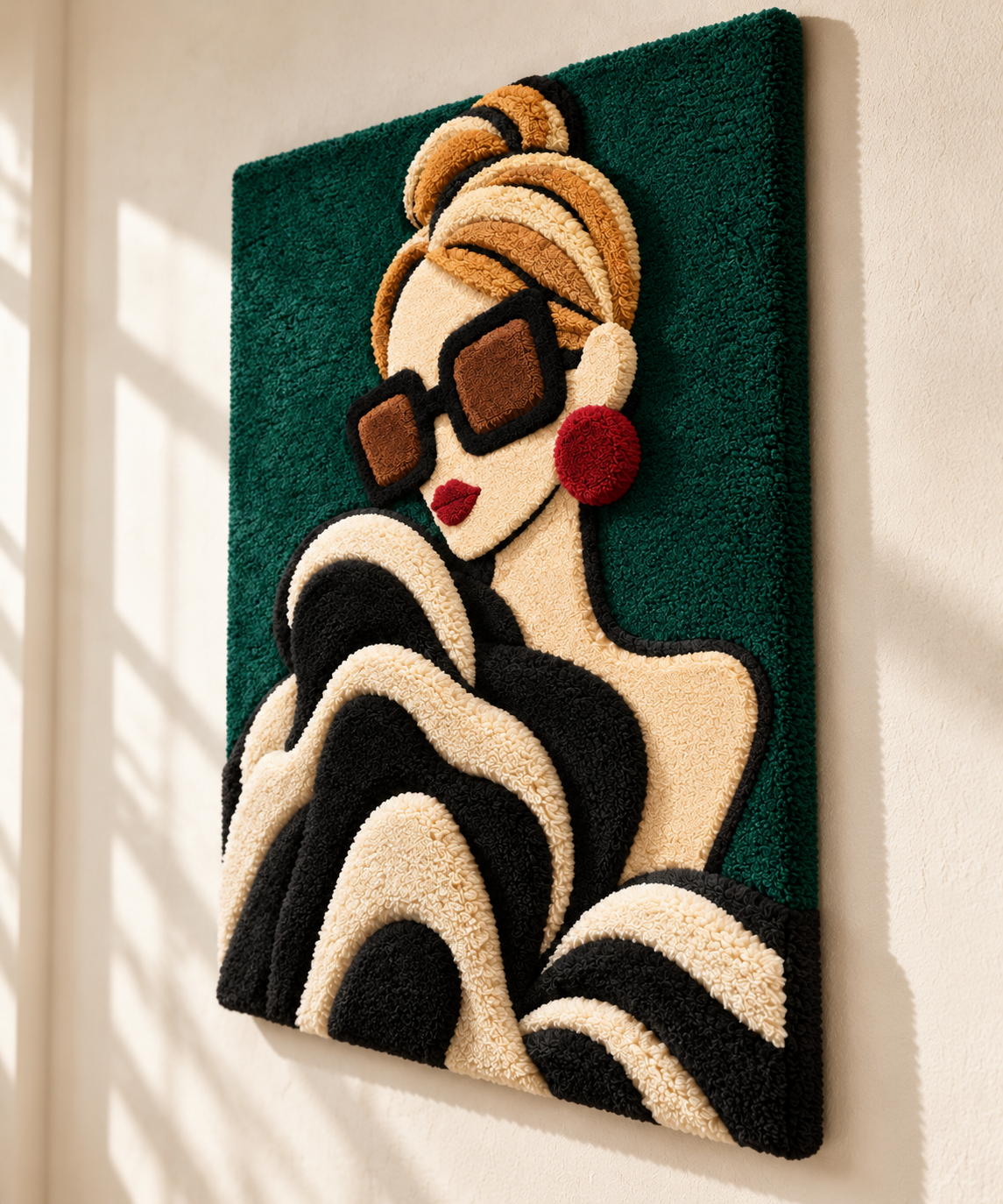 Emerald Evening Graphic Ruffles — angled relief view