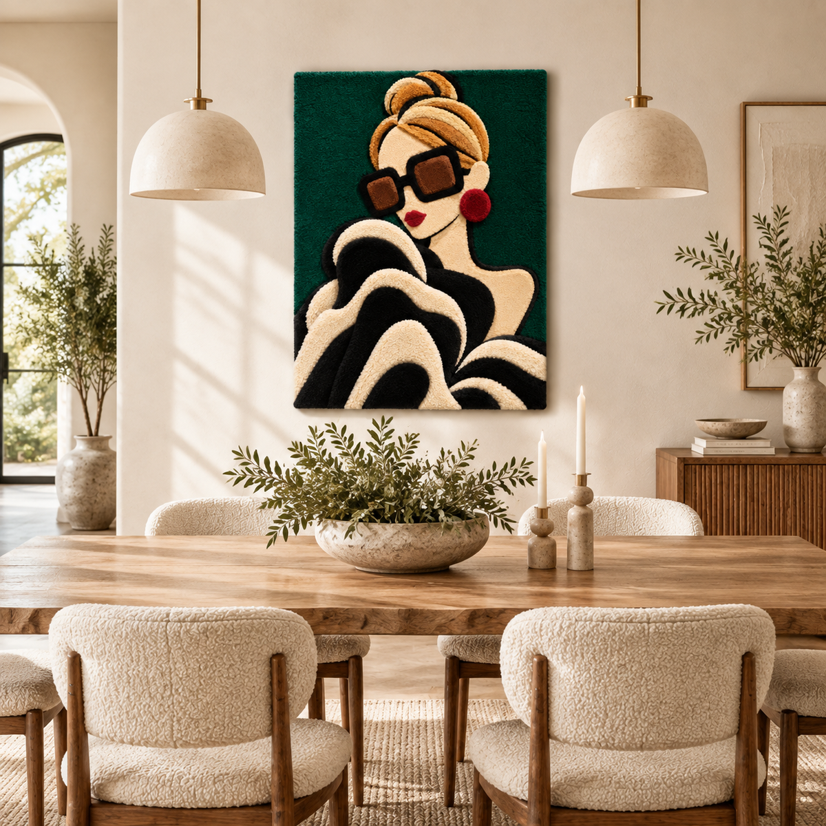 Emerald Evening Graphic Ruffles — room setting