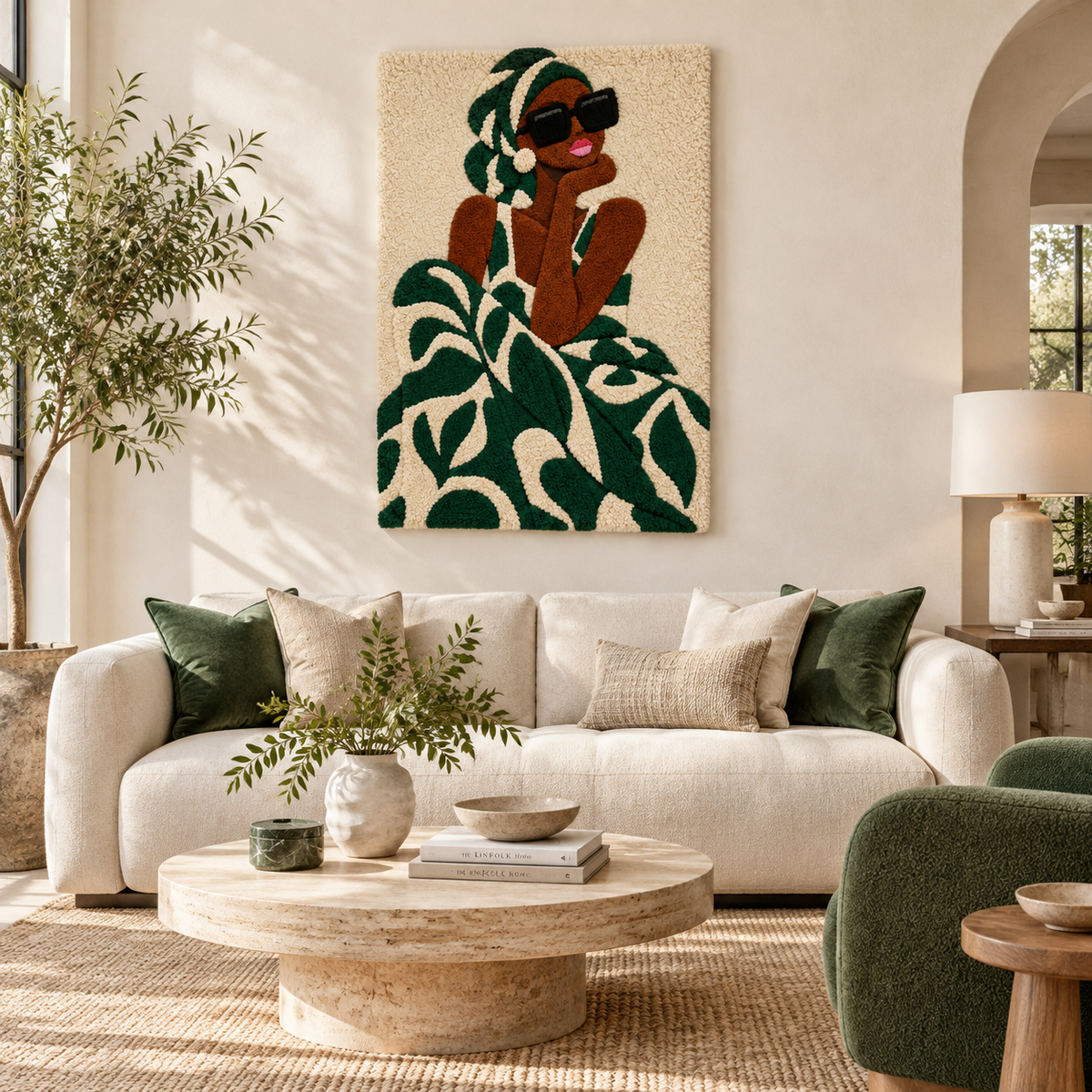 Emerald Headwrap Muse — front-facing room scene [room-front]