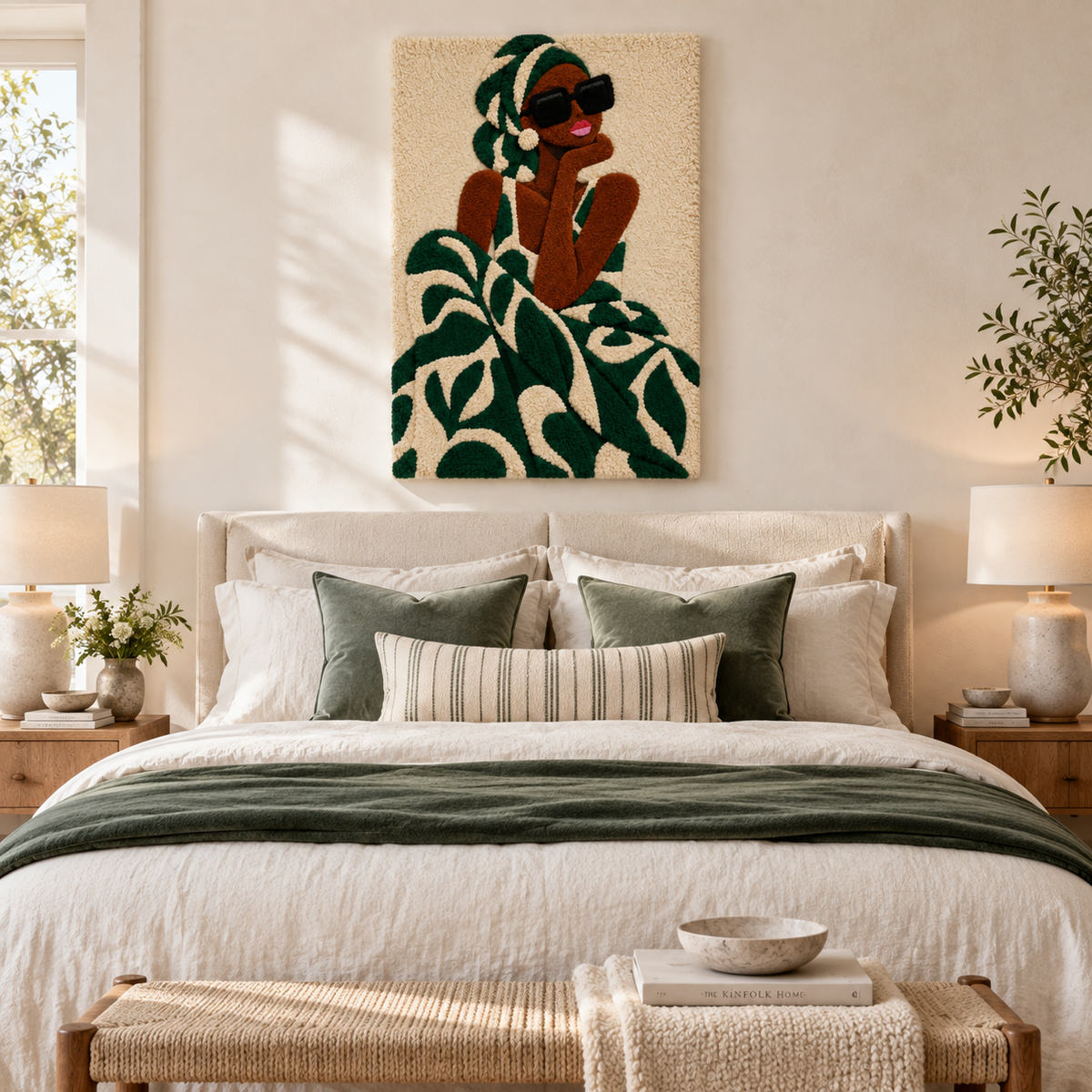 Emerald Headwrap Muse — room setting 1