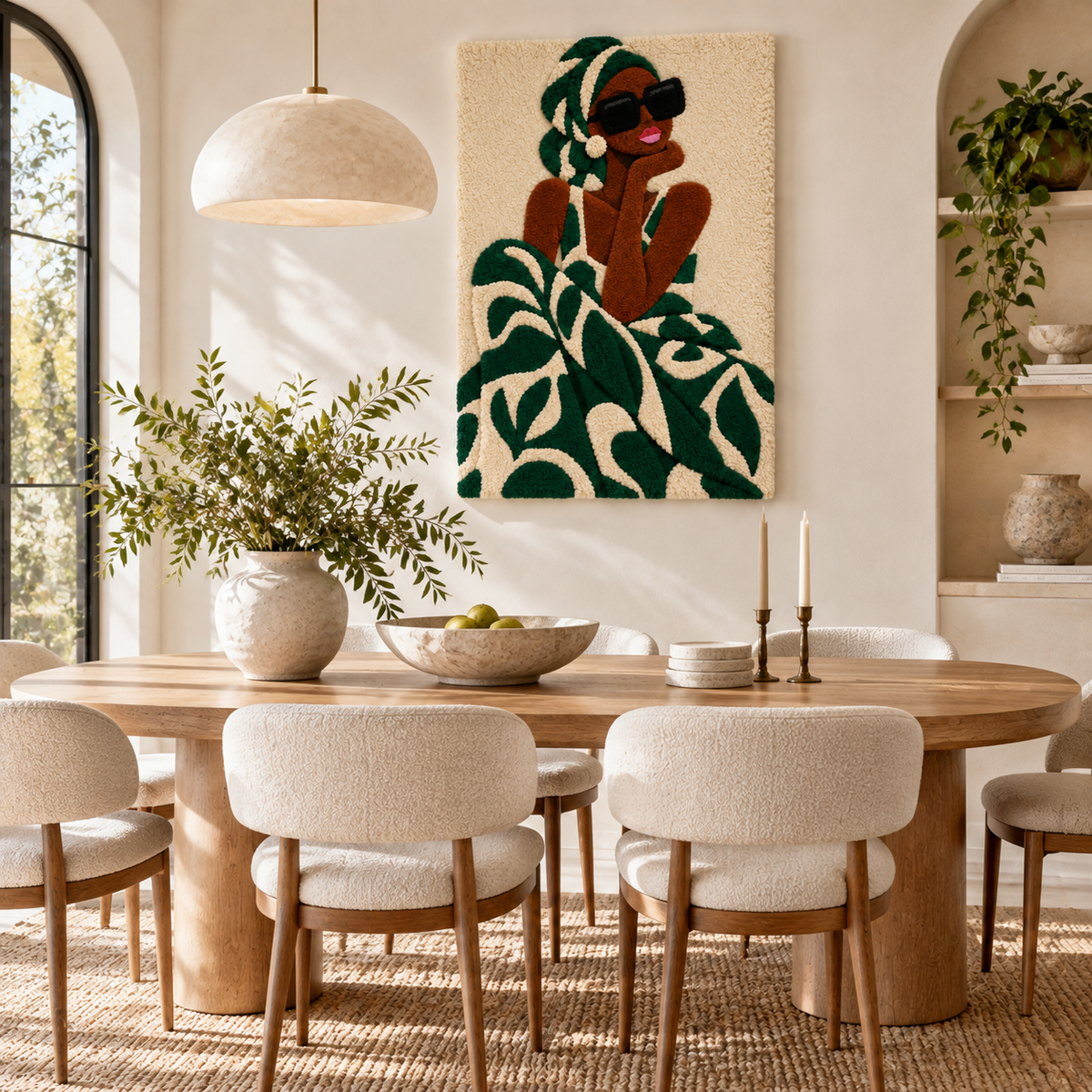 Emerald Headwrap Muse — room setting 2