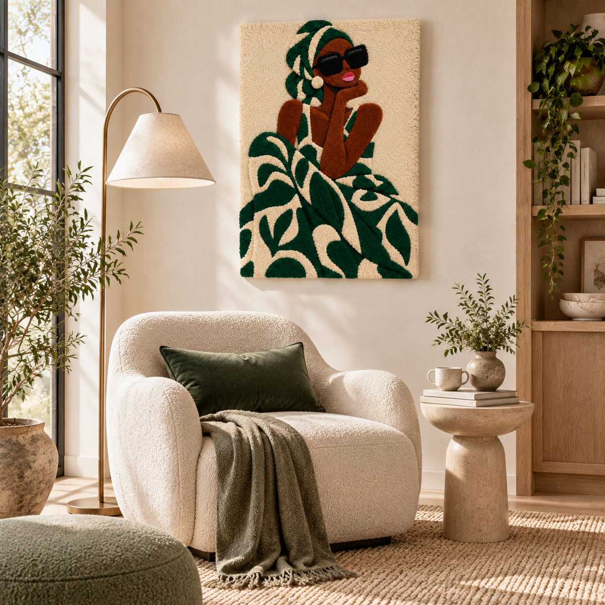 Emerald Headwrap Muse — room setting 3