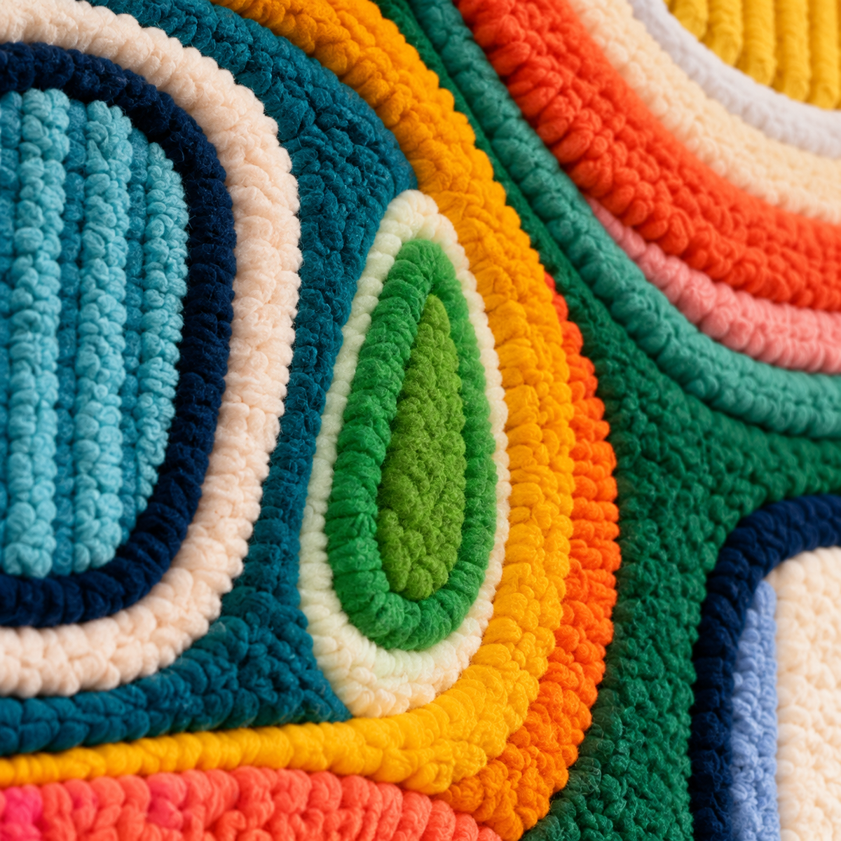Emerald Pop Parade — tufted wool texture detail