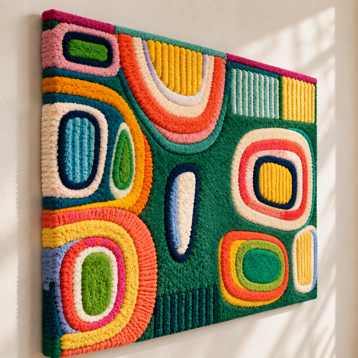 Emerald Pop Parade — angled relief view