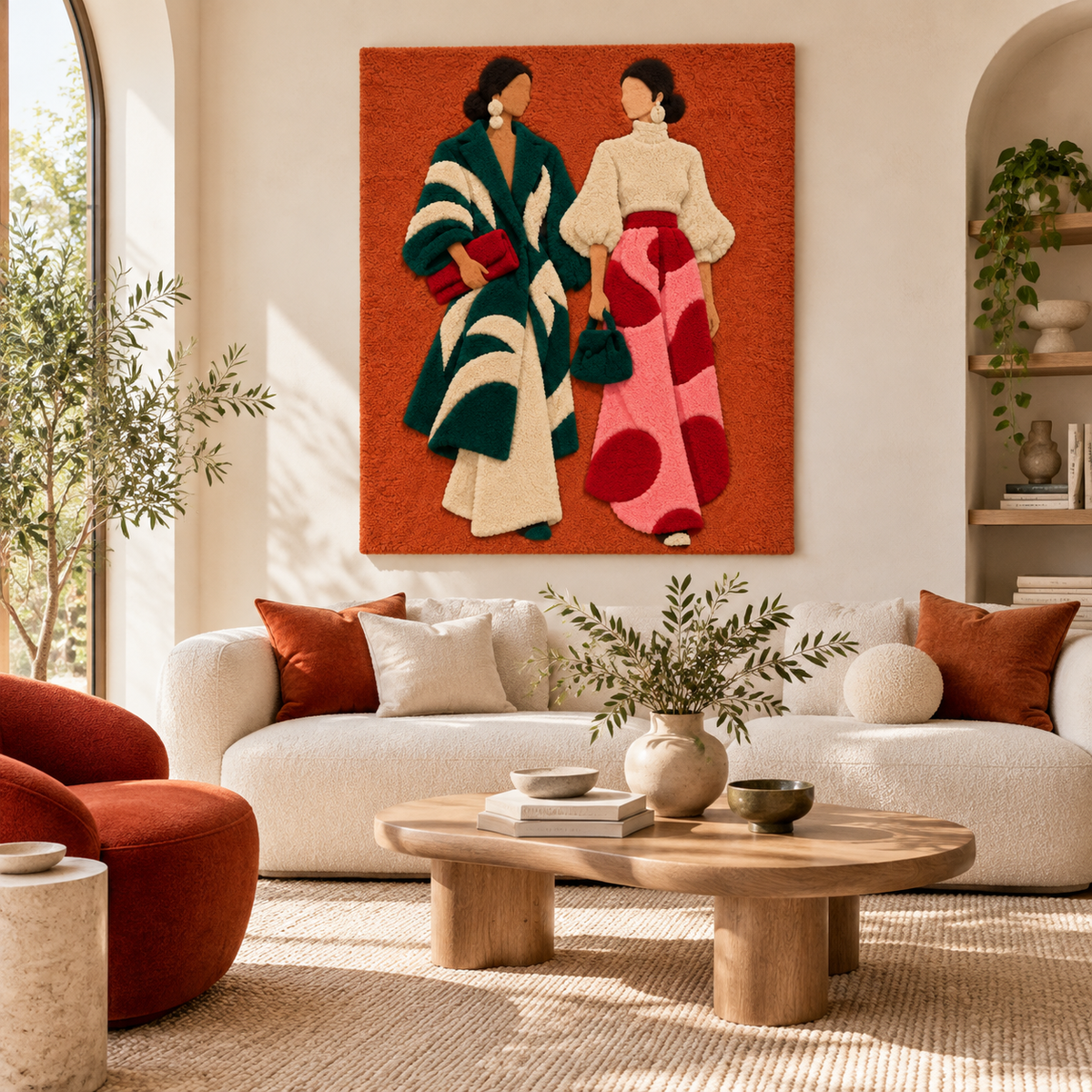 Emerald Stripes Rose Companions wall art by Hewn Earth featuring vibrant green and pink floral striped design for home decor.