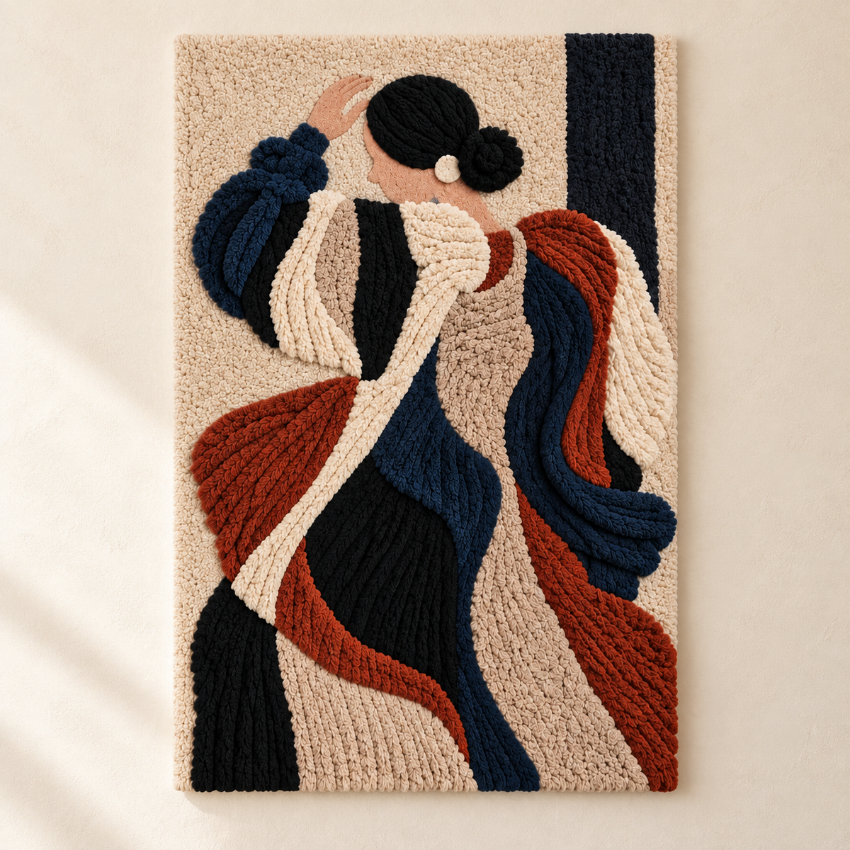 Hewn Earth evening drapery muse wall art featuring abstract fabric-like textures in soft, muted tones on a neutral background.