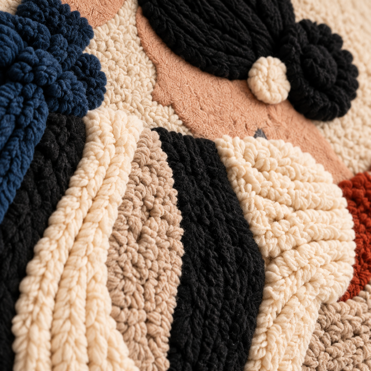 Evening Drapery Muse — tufted wool texture detail