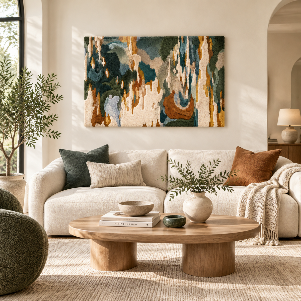 Evergreen Cascade — front-facing room scene