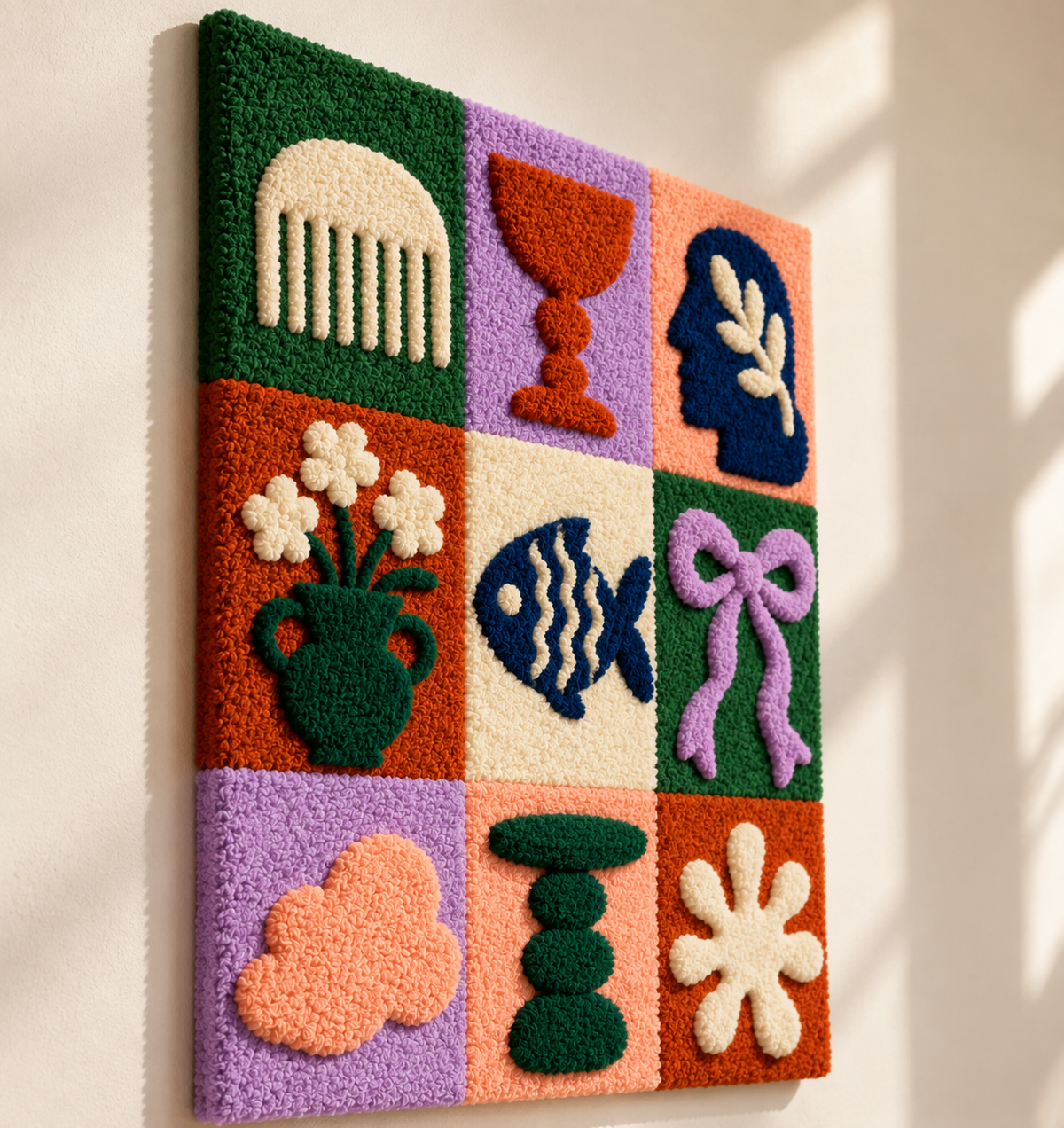 Everyday Treasures Grid — angled relief view