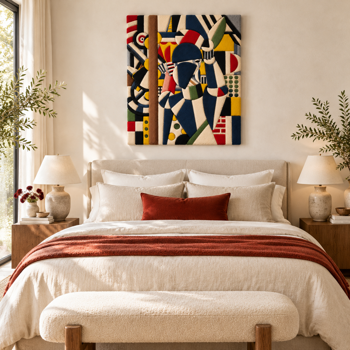 Acrobats in the Circus by Fernand Léger — room setting