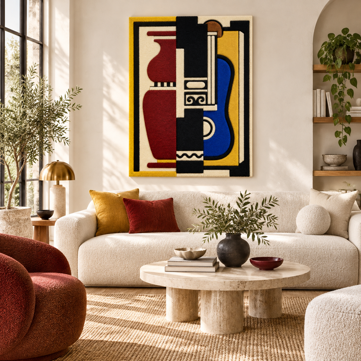 Blue Guitar and Vase by Fernand Léger — room setting