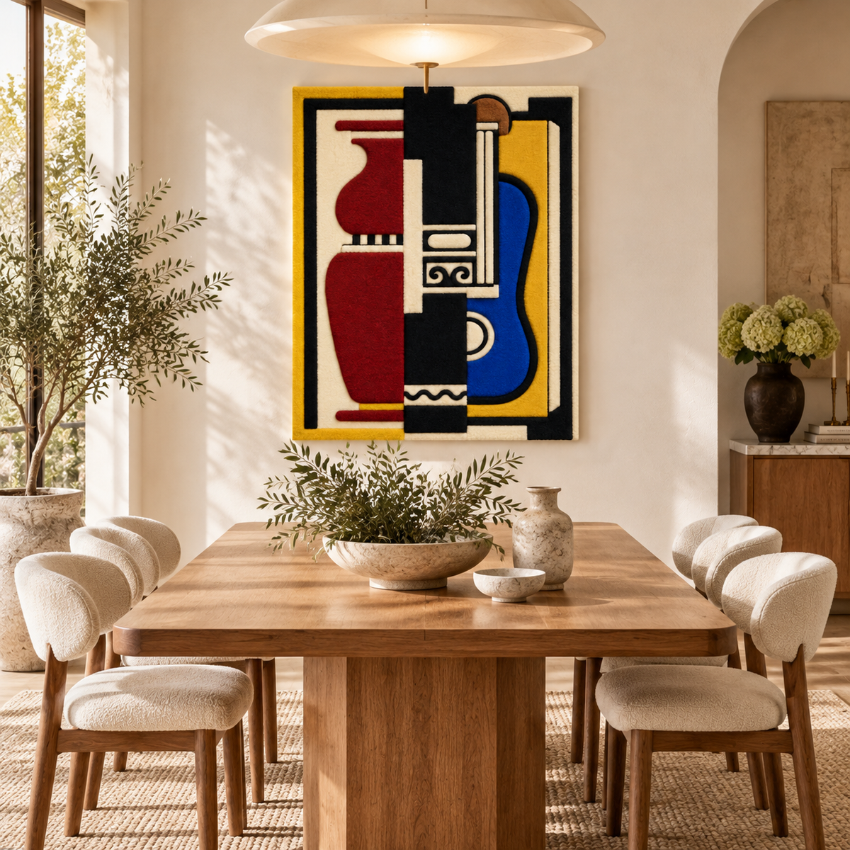 Blue Guitar and Vase by Fernand Léger — room setting