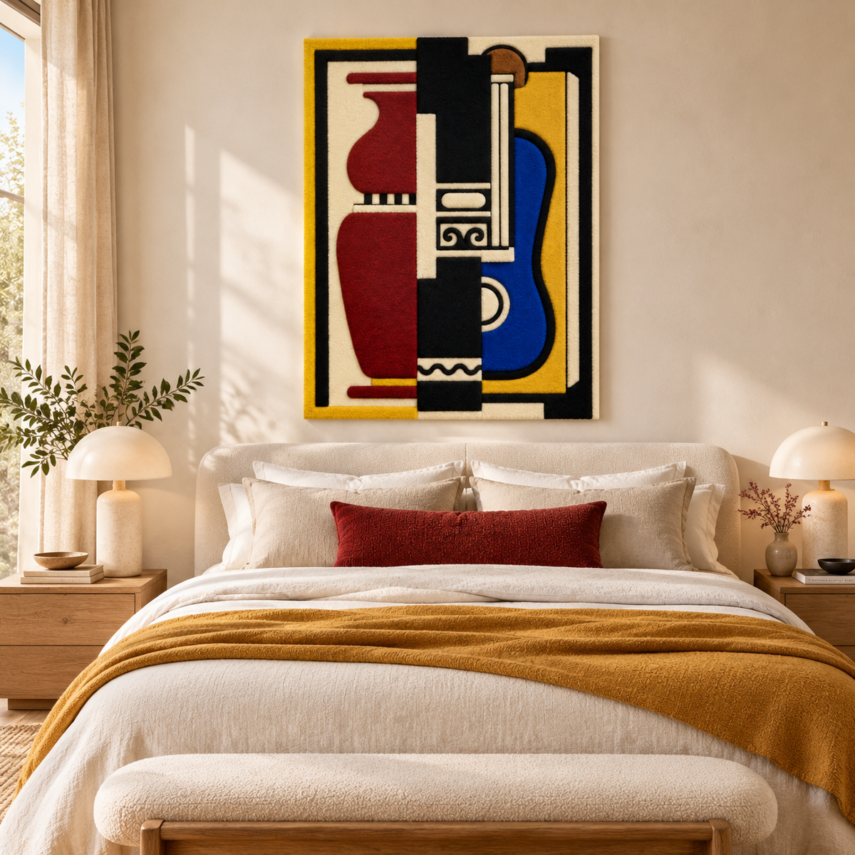 Blue Guitar and Vase by Fernand Léger — room setting