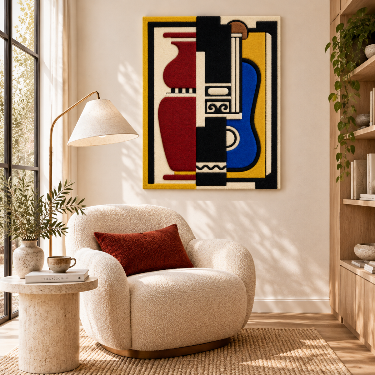 Blue Guitar and Vase by Fernand Léger — room setting