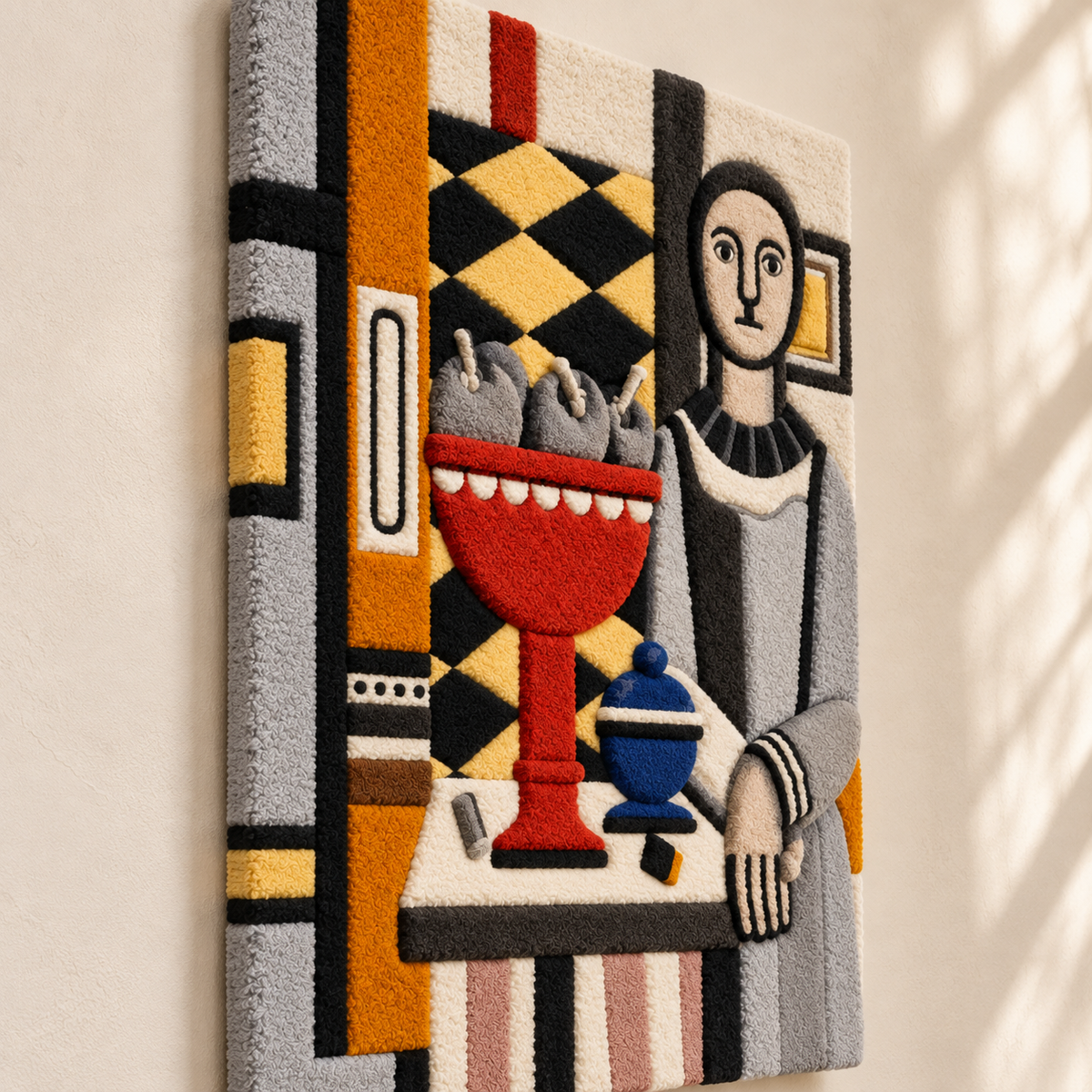 The Woman with the Fruit Dish by Fernand Léger — angled relief view