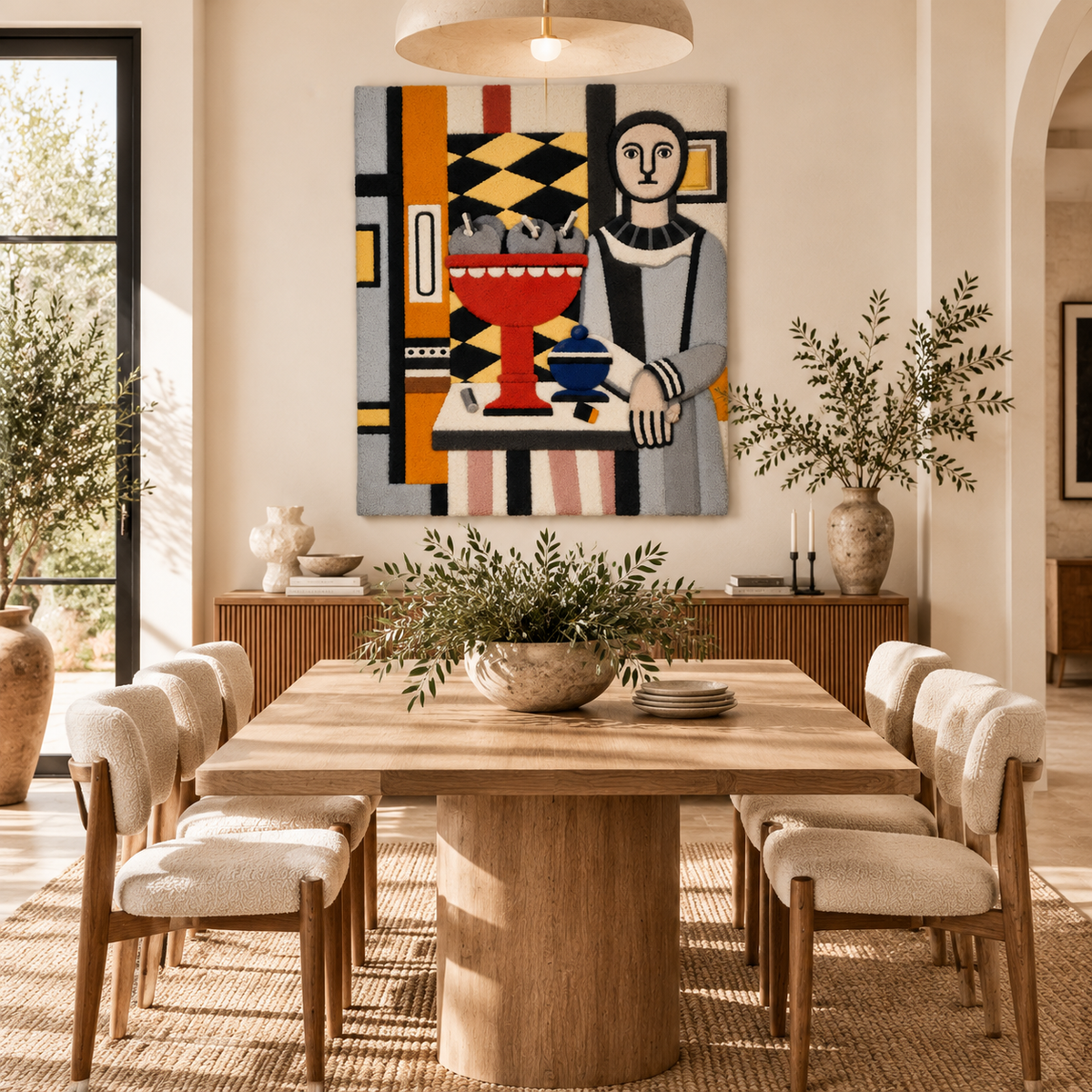 The Woman with the Fruit Dish by Fernand Léger — room setting